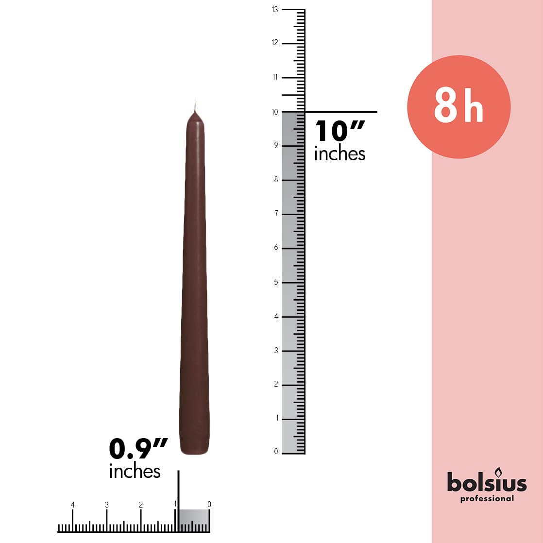 BOLSIUS Maroon Taper Candles - 12 Pack Individually Wrapped Unscented 10 Inch Dinner Candle Set - 8 Burn Hours - Premium European Quality - Smokeless & Dripless Household Wedding & Party Candlesticks  - Like New