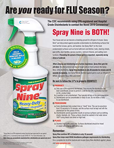 Spray Nine Permatex Heavy Duty Cleaner, Degreaser and Disinfectant, Multipurpose Cleaner for Common Automotive Shop, Home, Industrial, and Commercial Uses