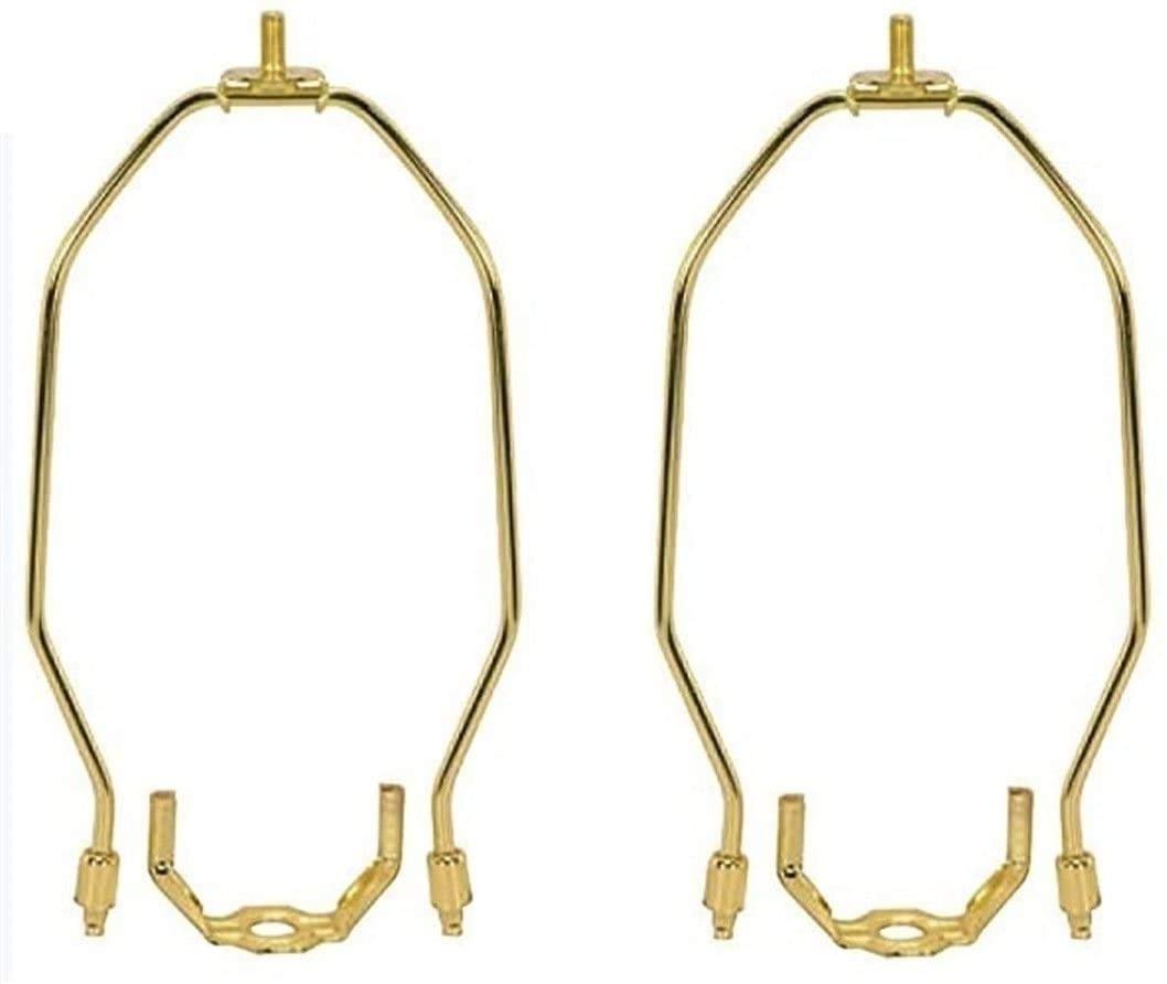 Dysmio Lighting 12 Inch Heavy Duty Lamp Harp Fitter for Lamp Shades Polished Brass Finish Pack of 2  - Like New