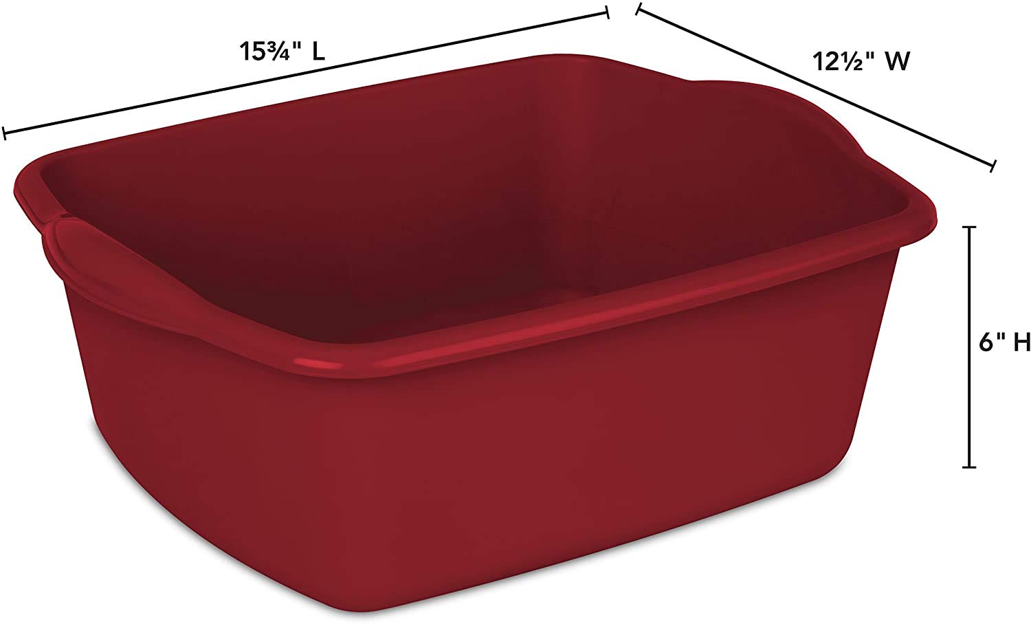 Sterilite 6475808 12 Quart Dishpan, Qt, Classic Red, Pack of 8  - Like New