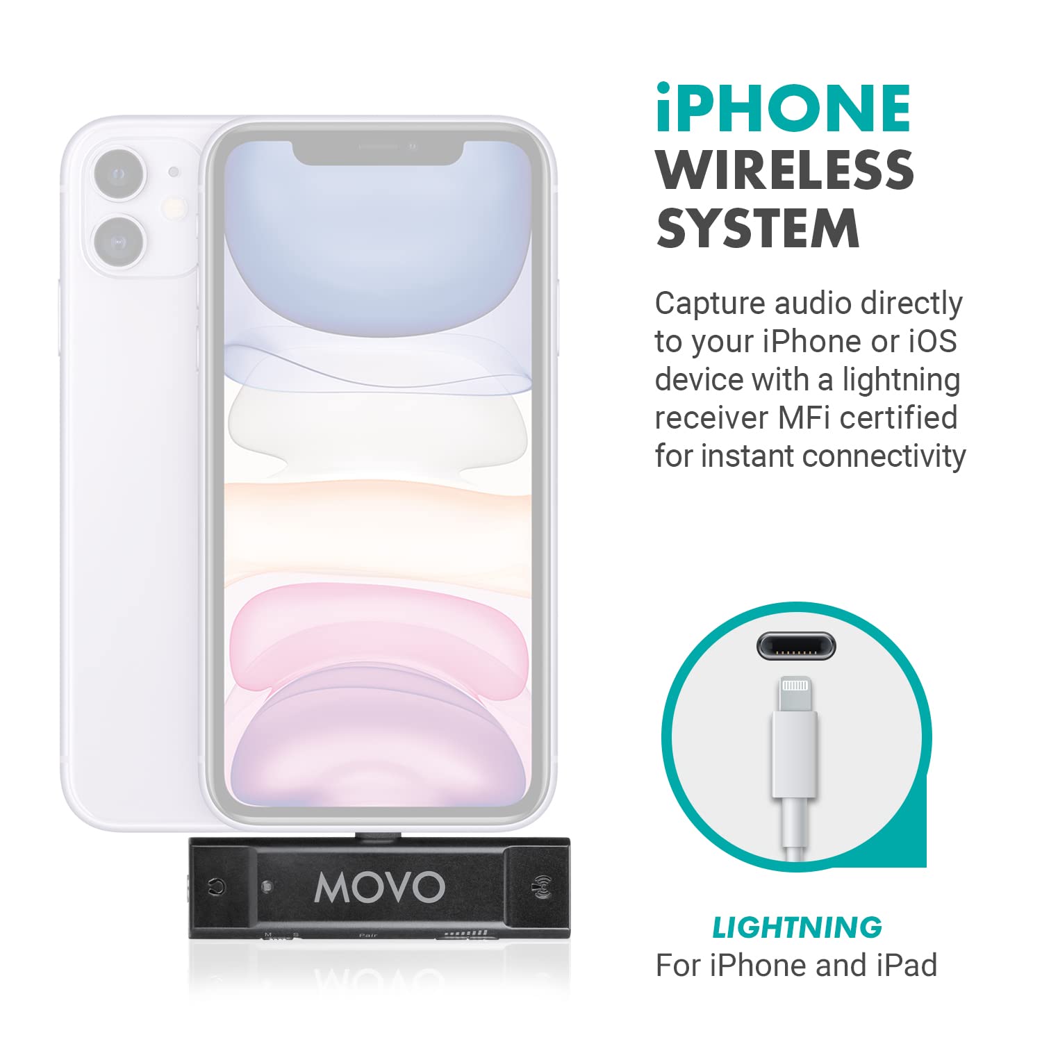 Movo Creator Video Kit with VGC-30 LED Ring Light, Tripod Stand, and Edge-DI Wireless Lavalier Microphone for iPhone- Selfie Ring Light with Tripod Stand - Complete iPhone Wireless System for Vlogs  - Very Good