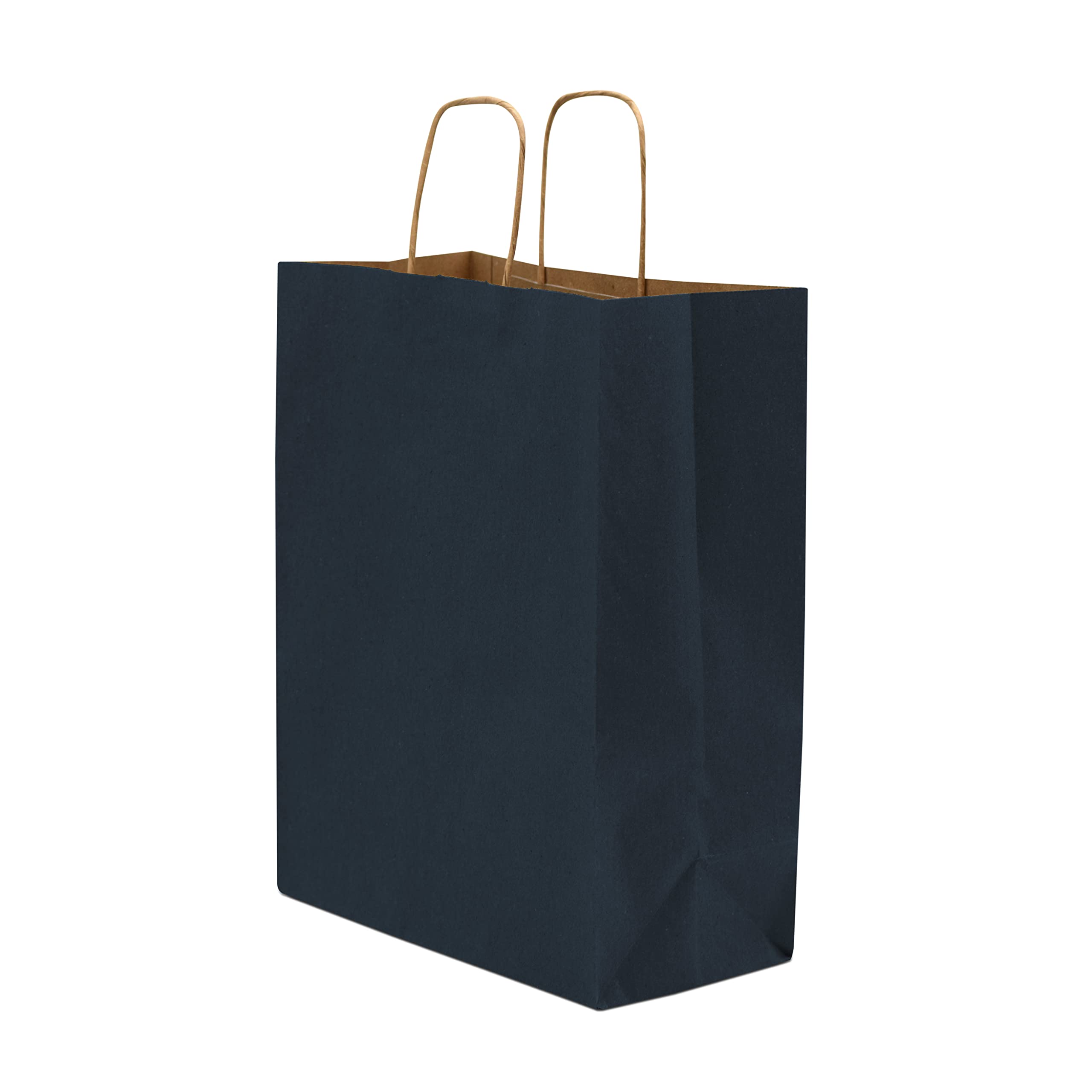 Blue Gift Bags - 10x5x13 100 Pack Navy Blue Gift Bags, Medium Size Kraft Paper Shopping Bags with Handles for Small Business, Retail, Boutique Merchandise, Goodie & Favor Bags, Boys Gift Wrap, Bulk  - Like New