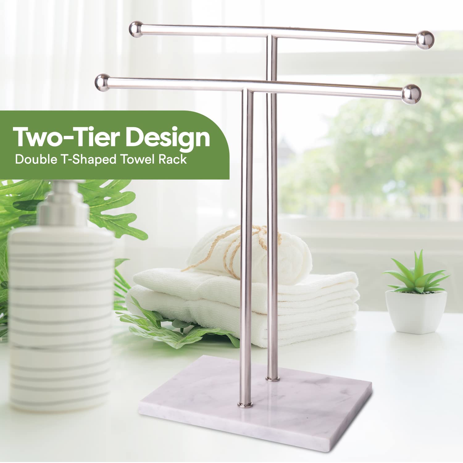 Homeries Marble Hand Towel Holder  - Acceptable