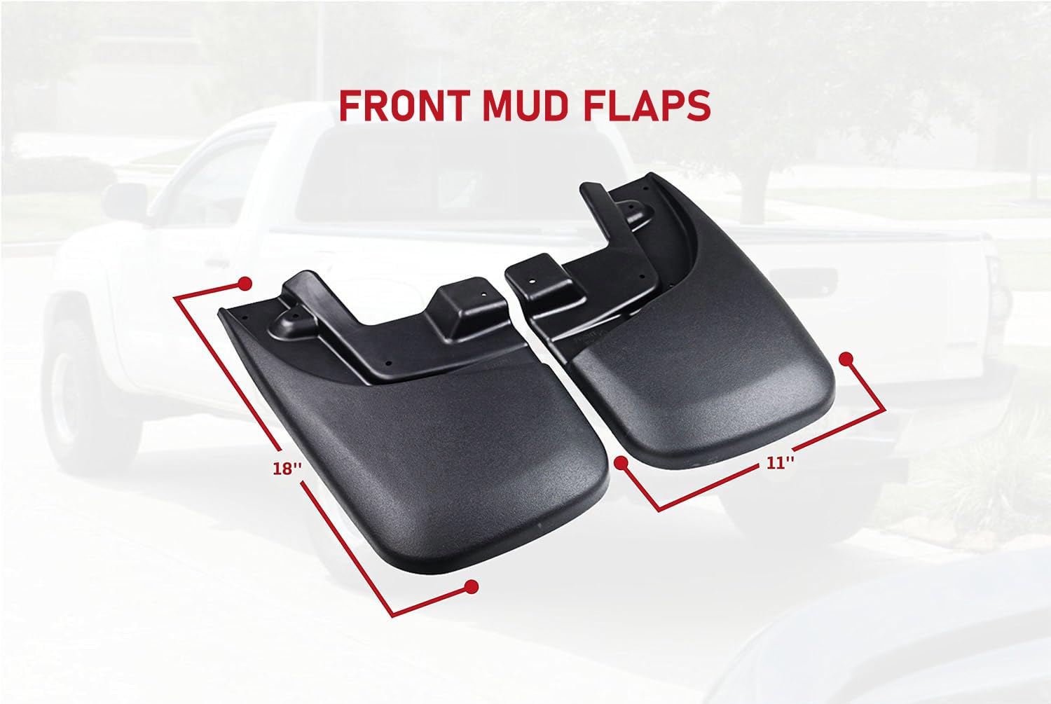 Premium Heavy Duty Mud Flaps Set of 4 by AA Ignition - Front and Rear Car Splash Guard Shields - Compatible with Toyota Tacoma Vehicles with OEM Fender Flares Year 2005-2015  - Like New