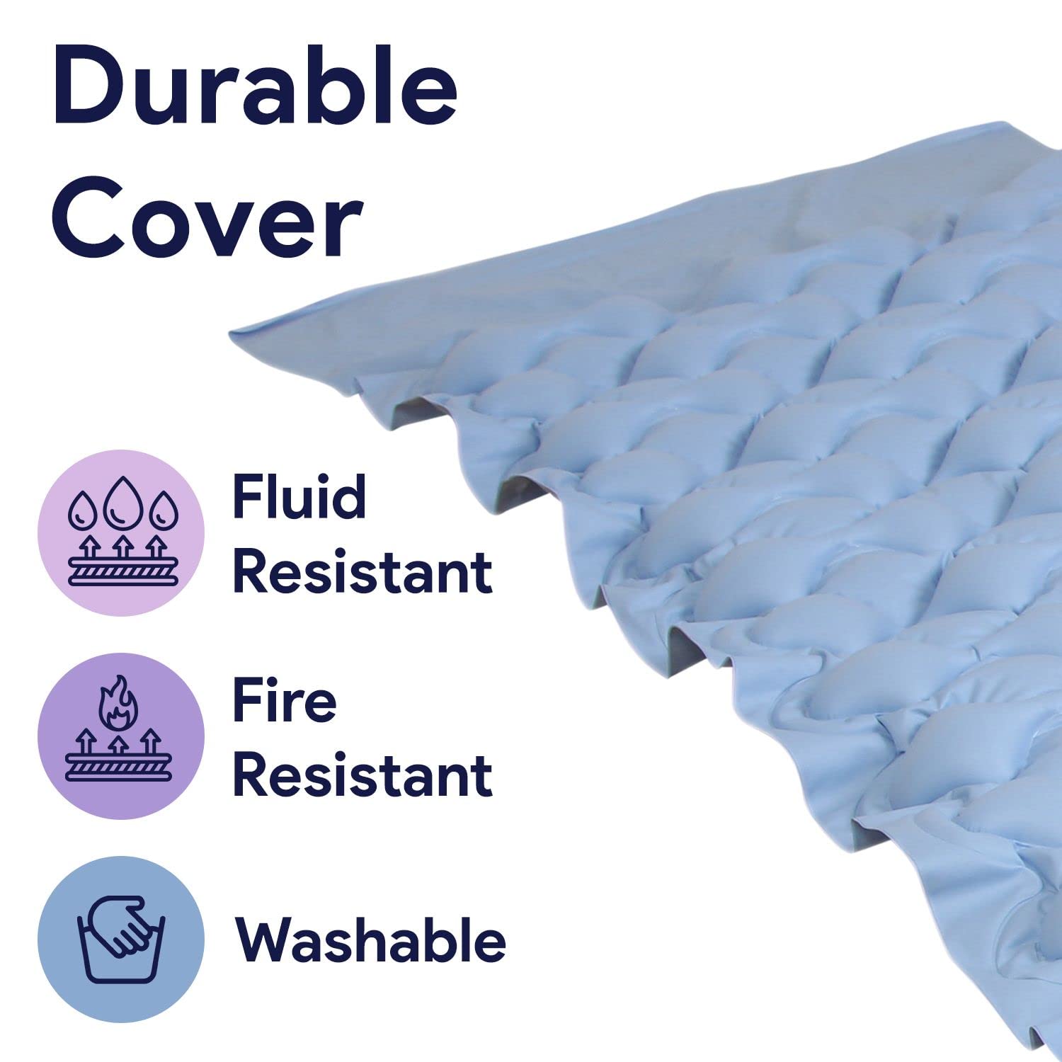 Alternating Pressure Pad - Bed Pad to Prevent Bed Sores with Silent Electric Air Pump - Lightweight, Fire Retardant Air Mattress Overlay  - Like New