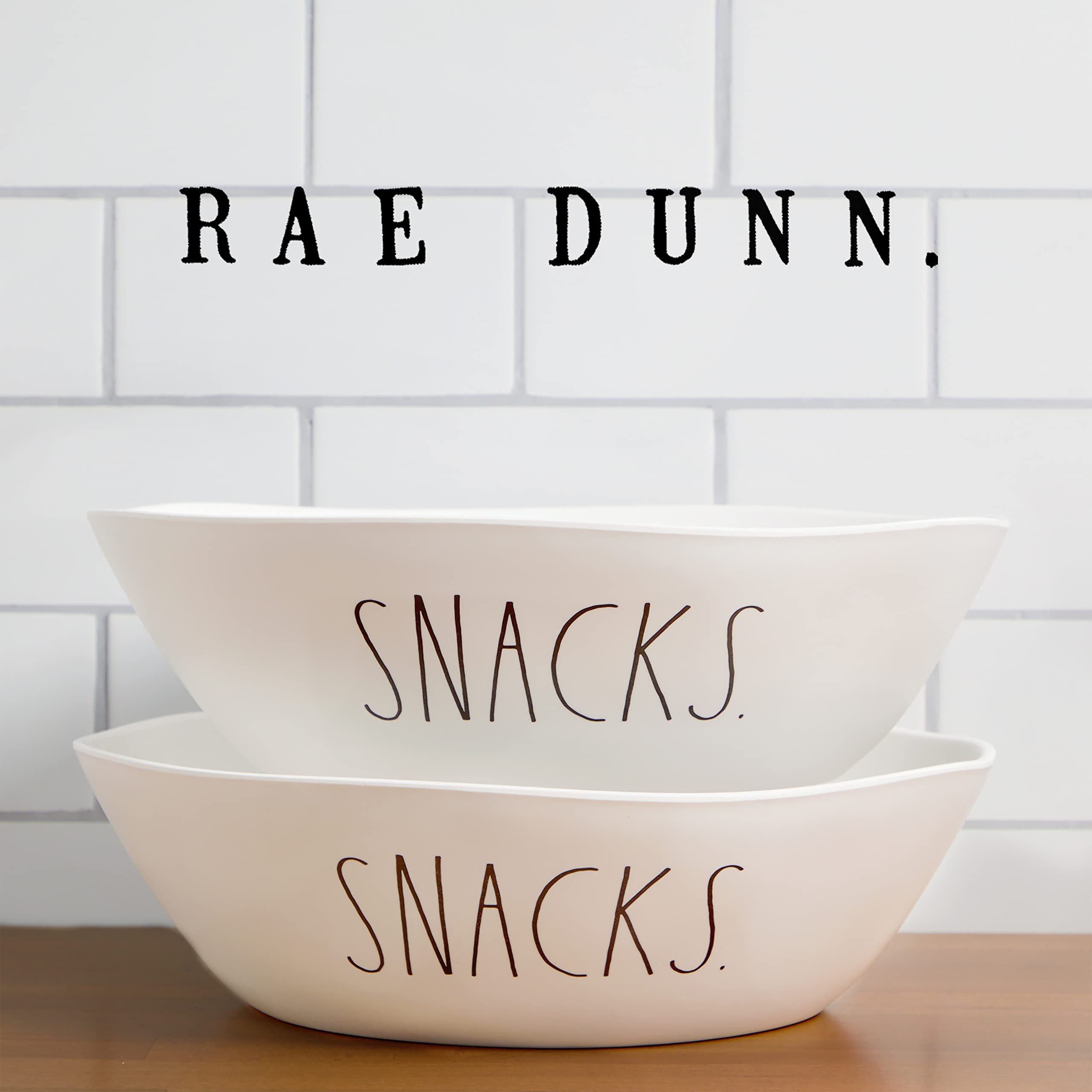 Rae Dunn Melamine Bowl Sets - Durable Dishwasher Safe Dinner/Cereal Bowls Set of 2 (12 inch) Perfect Bowl Set for Soup, Cereal, Pasta, Salads and Gifts  - Like New