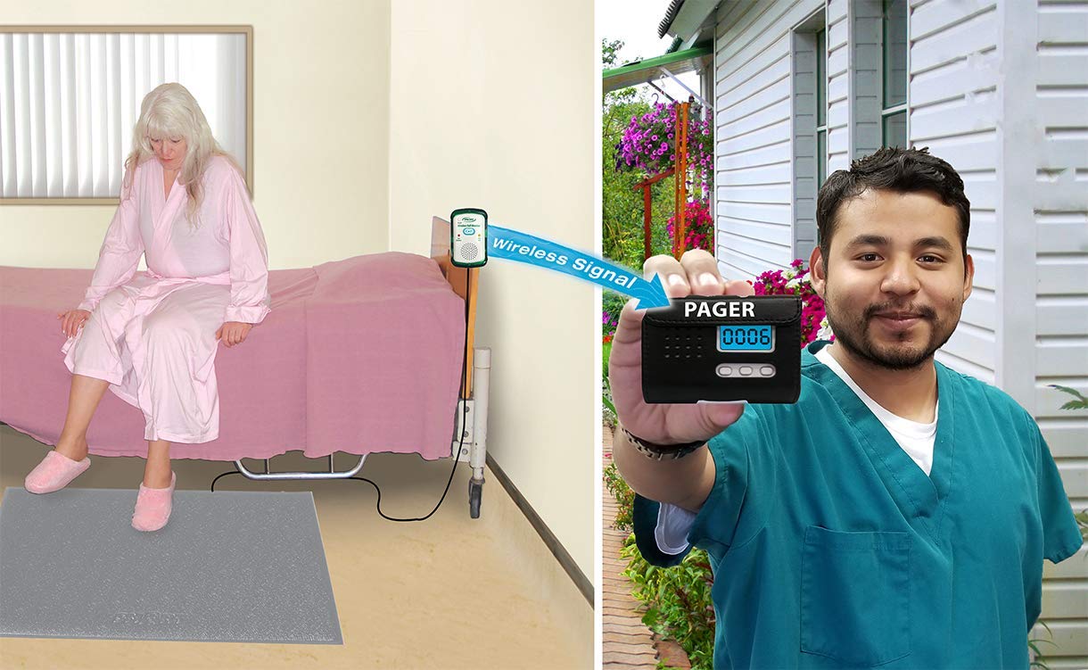 Wireless Alarm & Pager with Weight Sensing Floor Mat - Alert a Caregiver in Another Room!  - Like New