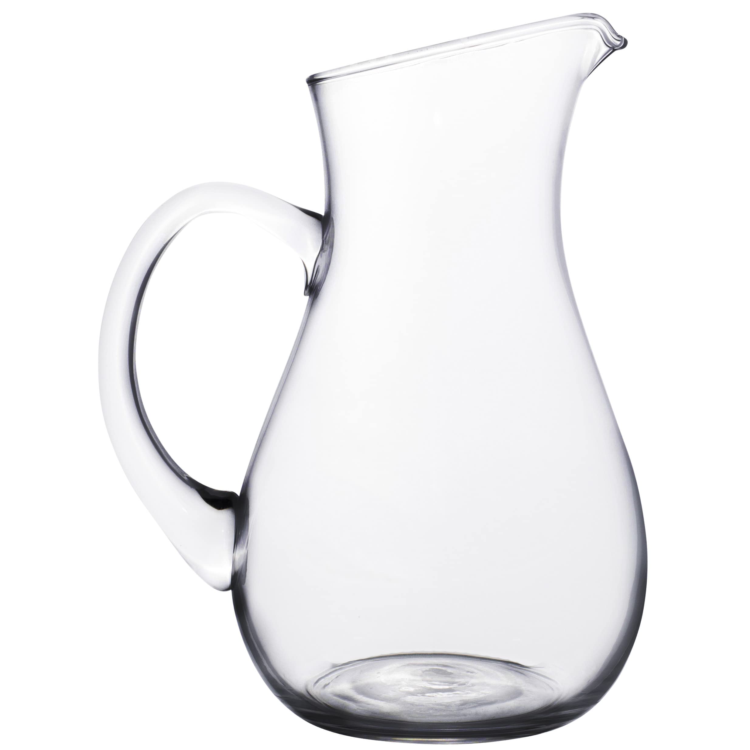 Glass Water Pitcher with Spout � Elegant Serving Carafe for Water, Juice, Sangria, Lemonade, and Cocktails � Crystal-Clear Glass Beverage Pitcher.  - Acceptable