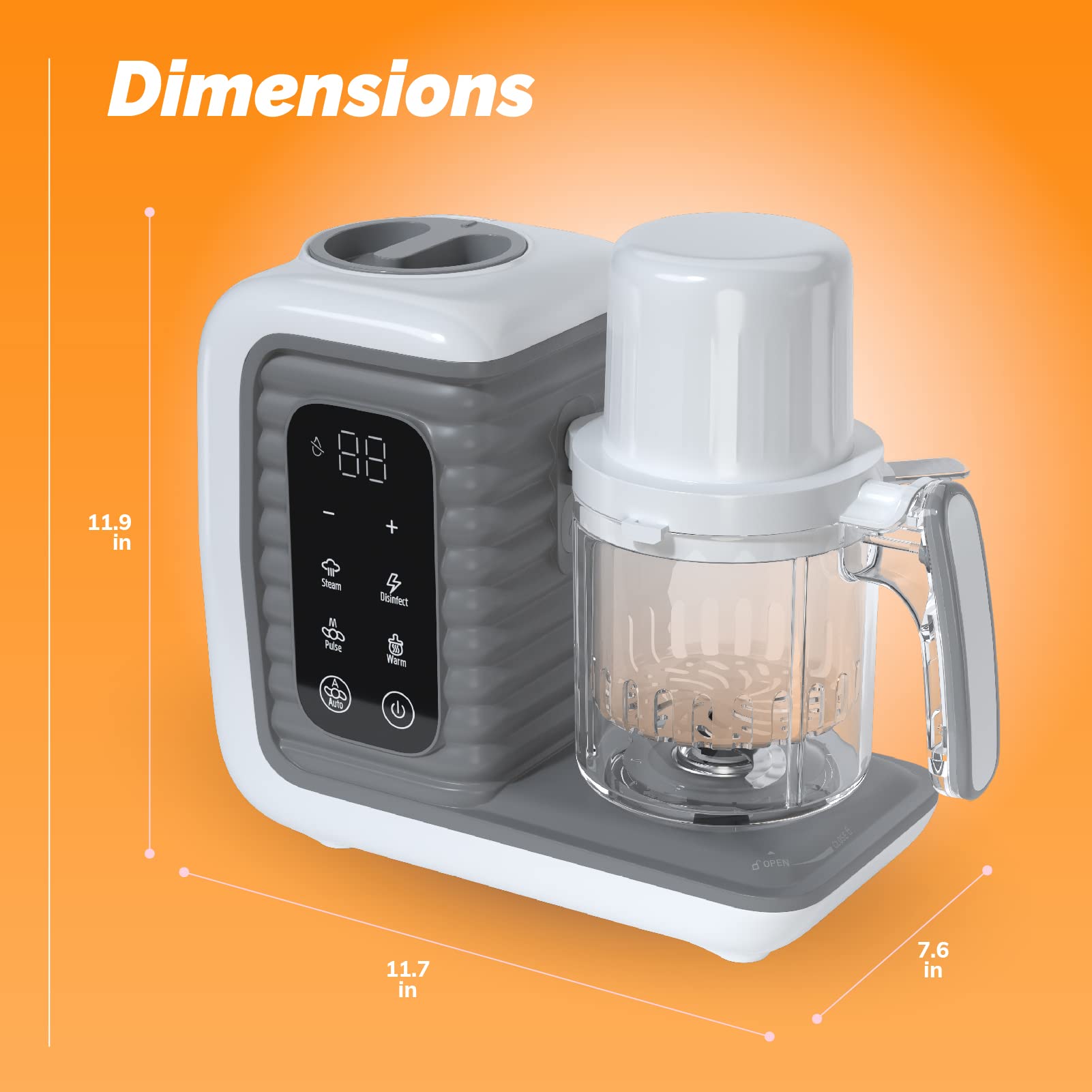 Children of Design 8 in 1 Smart Baby Food Maker & Processor, Steamer, Blender, Cooker, Masher, Puree, Formula & Bottle Warmer Prep System  - Like New