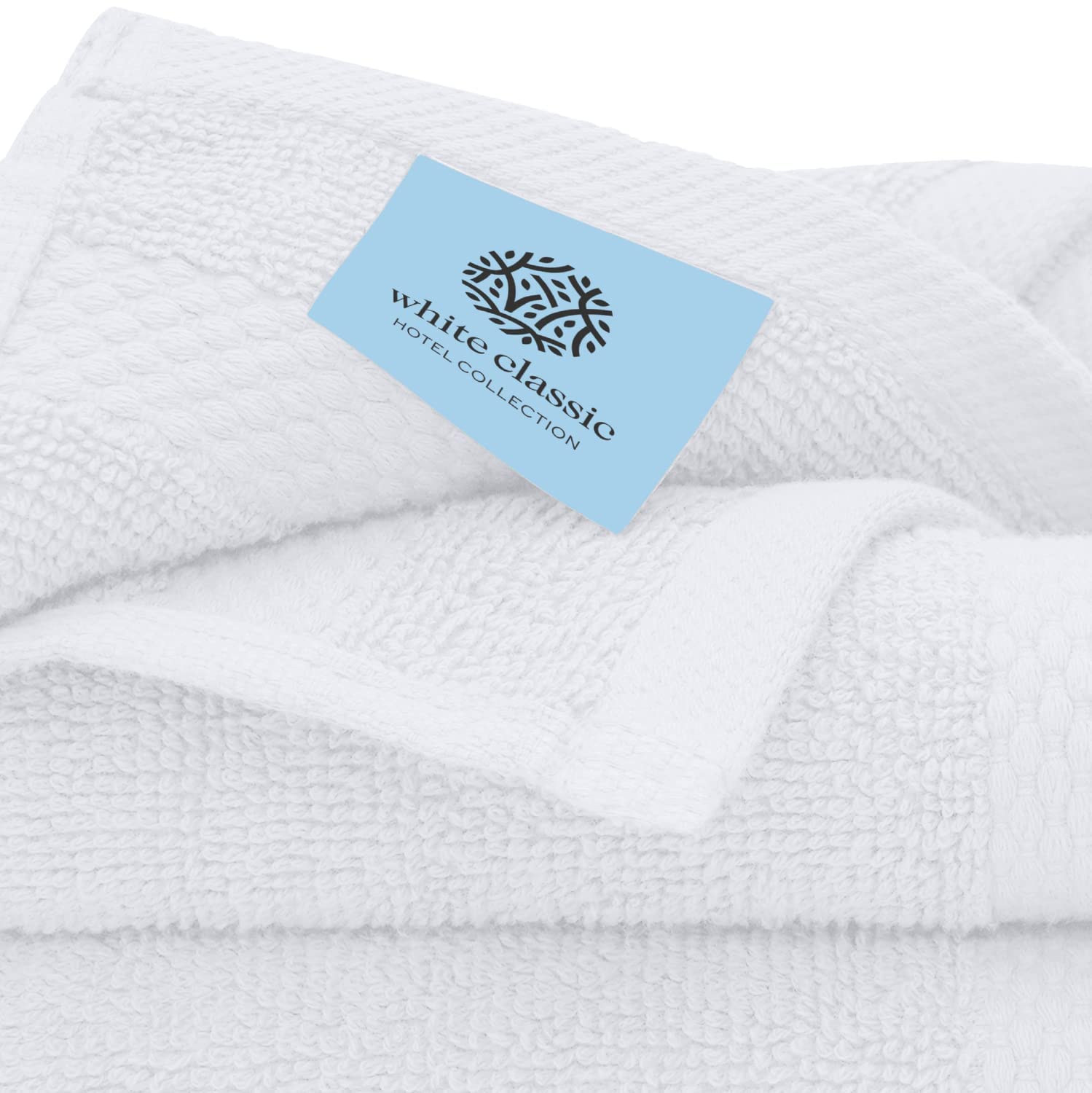 White Classic Luxury Washcloths for Bathroom-Hotel-Spa-Kitchen-Set - Circlet Egyptian Cotton - Highly Absorbent Hotel Quality Face Towels - Bulk Set of 12-13x13 Inch  - Like New