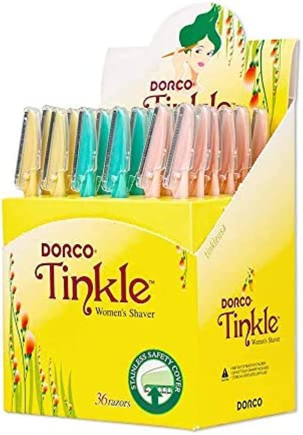 Tinkle Women's Shaver Razors, Pack of 36 | Dermaplaning Razor Tool | Skincare Party Favors Beauty Holiday Stocking Stuffers Gift
