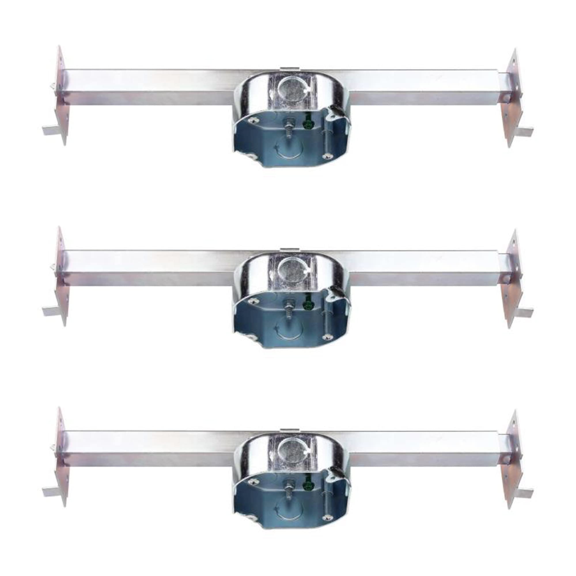 Ciata Heavy Duty Metal Mounting Saf-T-Brace /Saf-T-Bar with Deep Box for Mounting Ceiling Fans, Light Fixtures, or Chandeliers – 3 Pack  - Like New