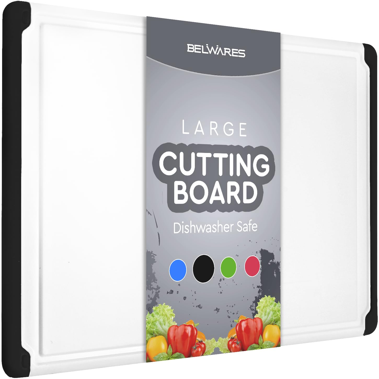 Kitchen Plastic Cutting Board - Dishwasher Safe Non-Slip Cutting Boards with Juice Grooves, Easy Grip Handles - Large and Thick Chopping Board  - Very Good