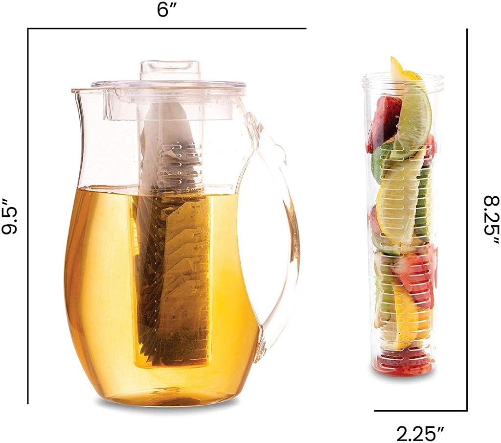 Water Infuser Pitcher � Fruit Infuser Water Pitcher By Home Essentials � Shatterproof Acrylic Pitcher � Elegant Durable Design � Ideal for Iced Tea, Fruit Infused Water and Juice (93 oz)  - Like New