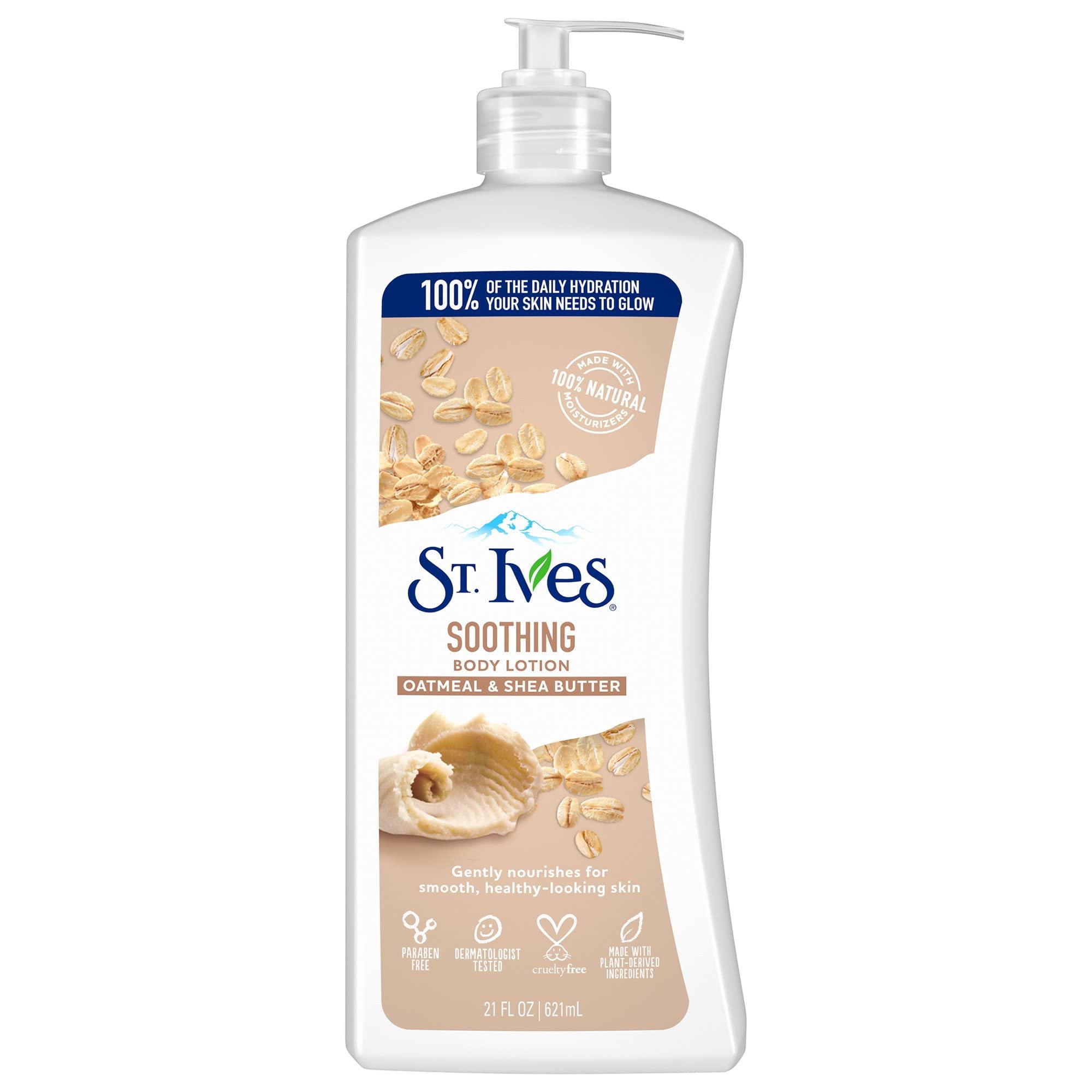 St. Ives Nourish & Soothe, Oatmeal & Shea Butter Body Lotion 21 oz (Pack of 2)