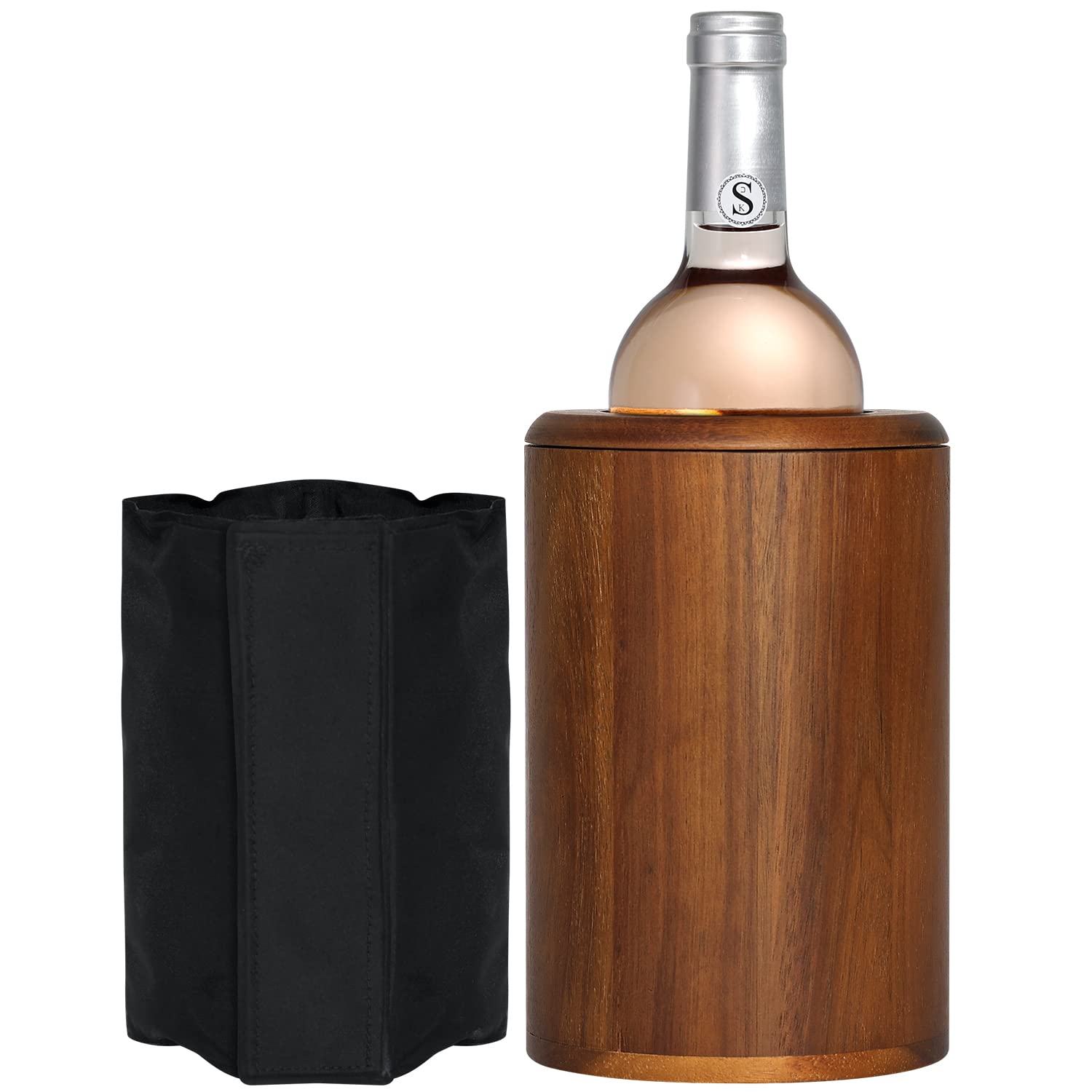 Homeries Marble Wine Chiller Bucket - Wine & Champagne Cooler for Parties, Dinner – Keep Wine & Beverages Cold – Holds Any 750ml Bottle - Ideal Gift for Wine Enthusiasts  - Acceptable