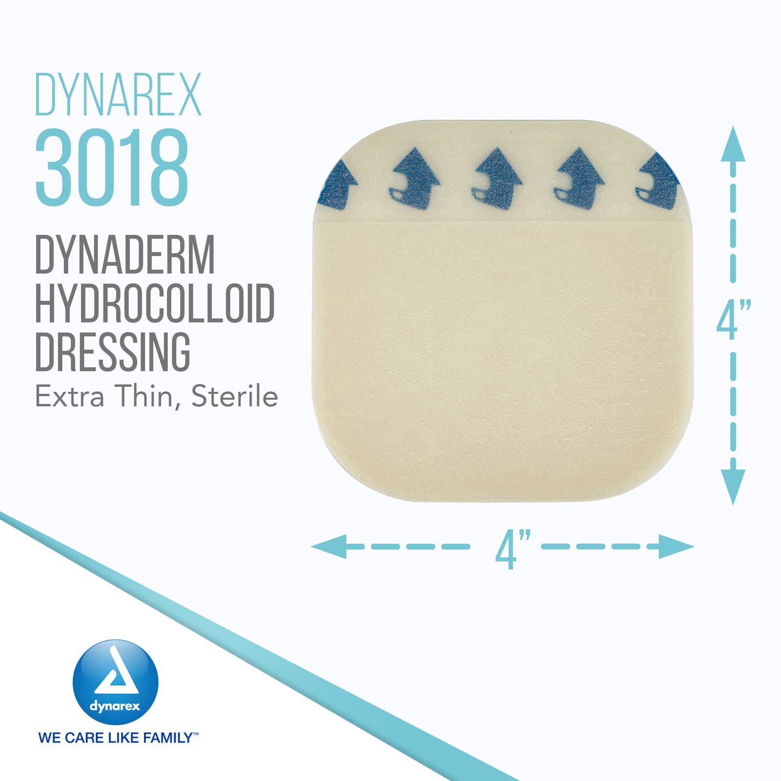 Dynarex Dynaderm Hydrocolloid Dressing, 4 x 4 Inch/10 Count (2)