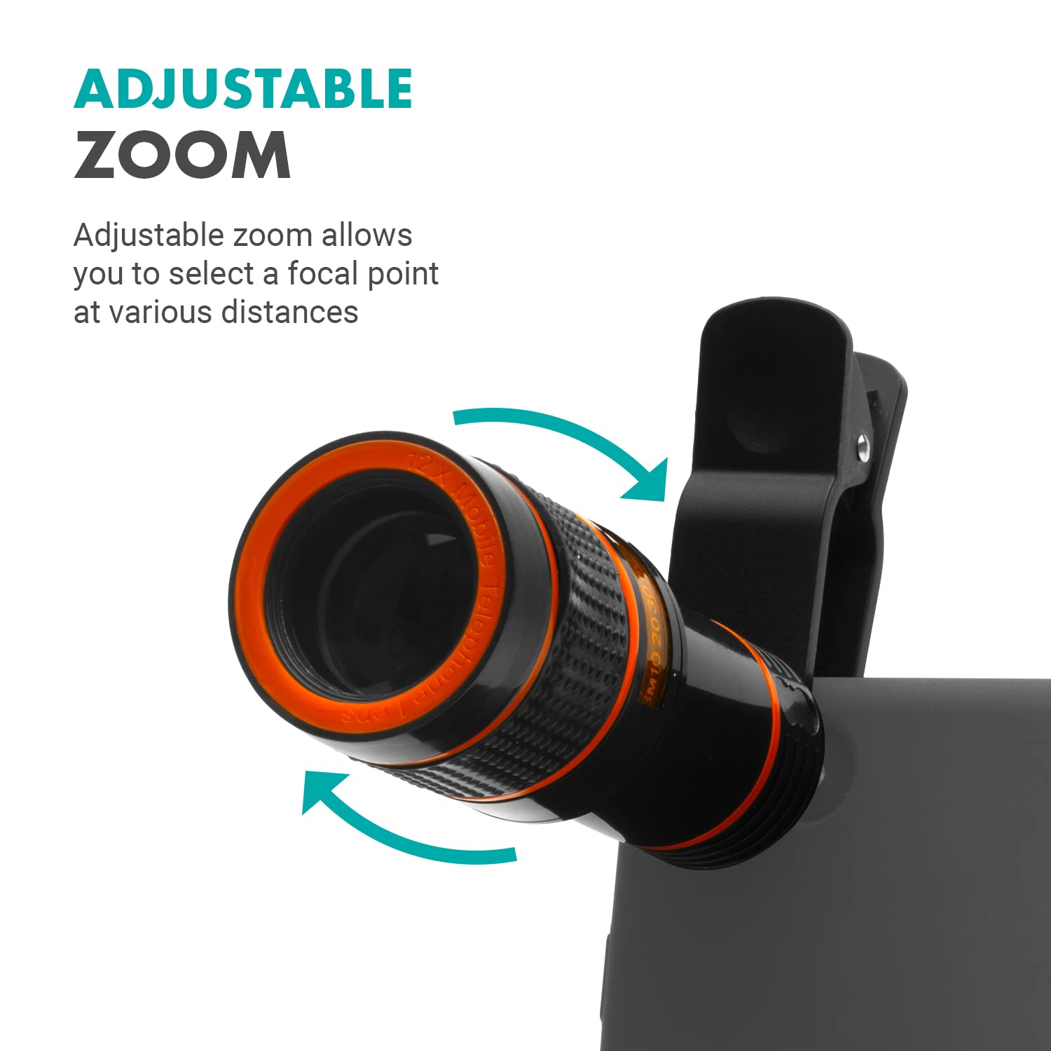 Movo SPL-ST 12X Zoom Telescope Smartphone Lens Adapter and Monocular- Clip-on Telephoto Lens for Phone with Removable Monocular Eye Cup- Telescope and Phone Camera Lens for Photography and Videography  - Very Good