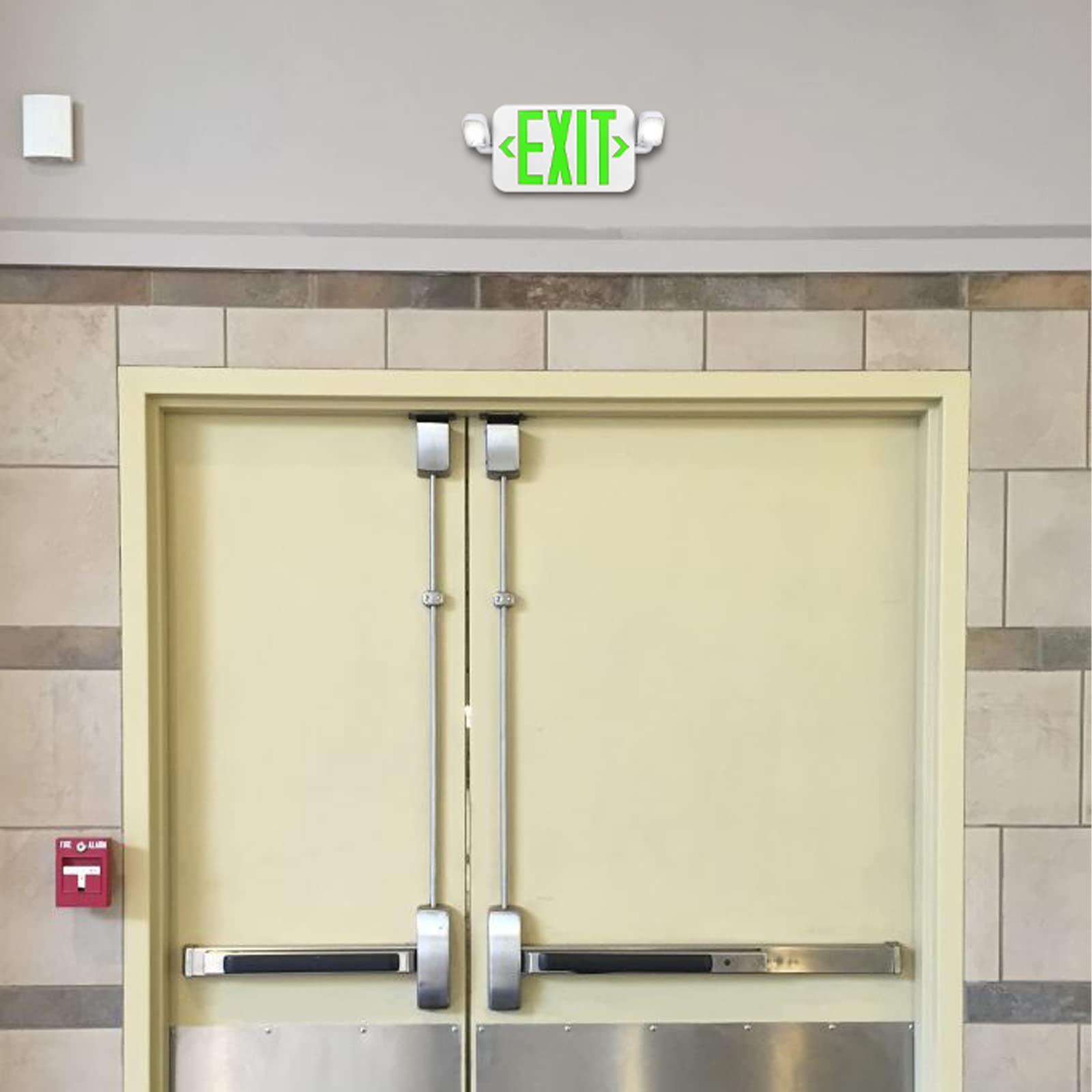 Ciata Ultra Slim Rechargeable Indoor Exit/Emergency Combo Sign Fixture with Battery powered Backup  - Like New