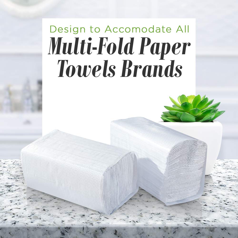 AdirHome Bamboo Paper Towel Dispenser 4.8" x 11.6" x 7.8" - Wall Mount or Countertop for Multifold Hand Napkins - Bathroom, Kitchen, Home or Commercial Use Variation  - Like New