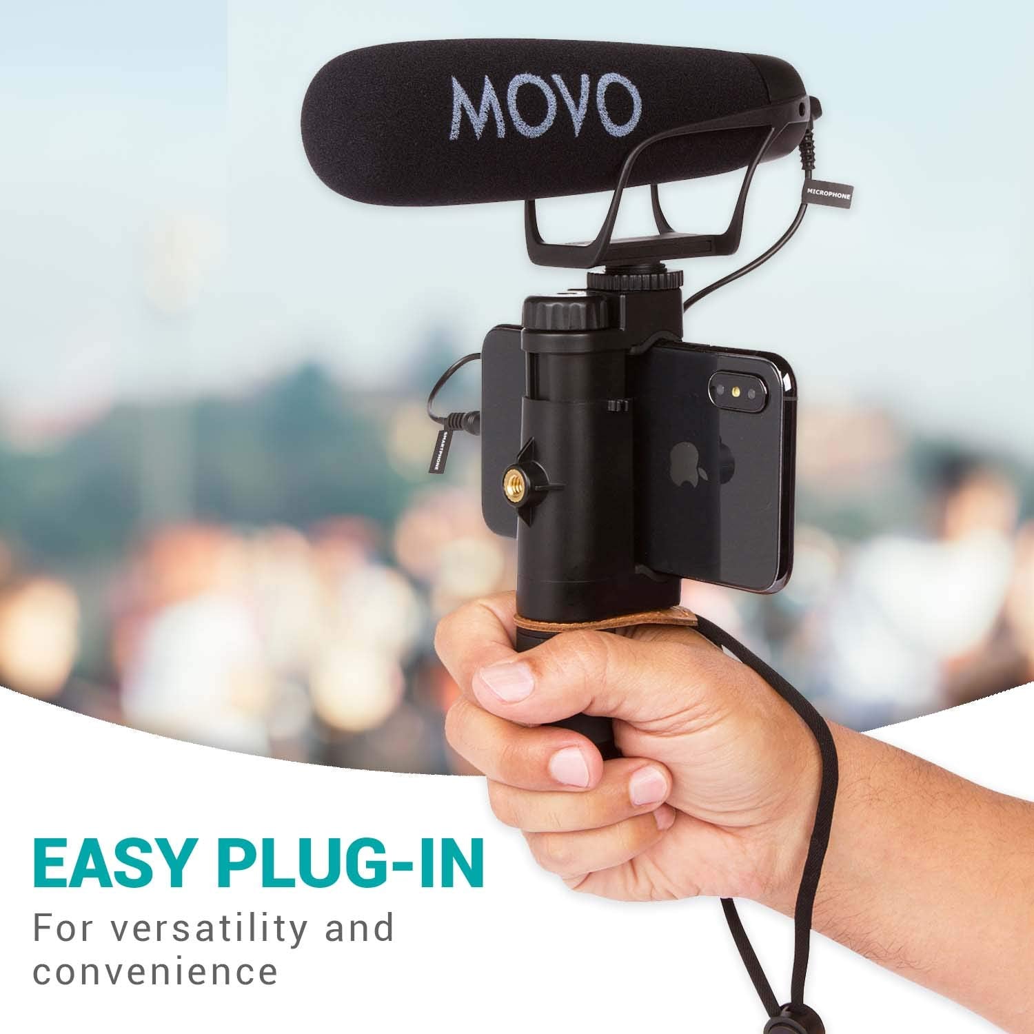Movo VXR2021 Universal Supercardioid Condenser Shotgun Microphone Compatible with iPhone, Android Smartphones and Tablets. DSLR, Mirrorless Cameras, Camcorders, Recorders, Laptops, Computers and More  - Like New