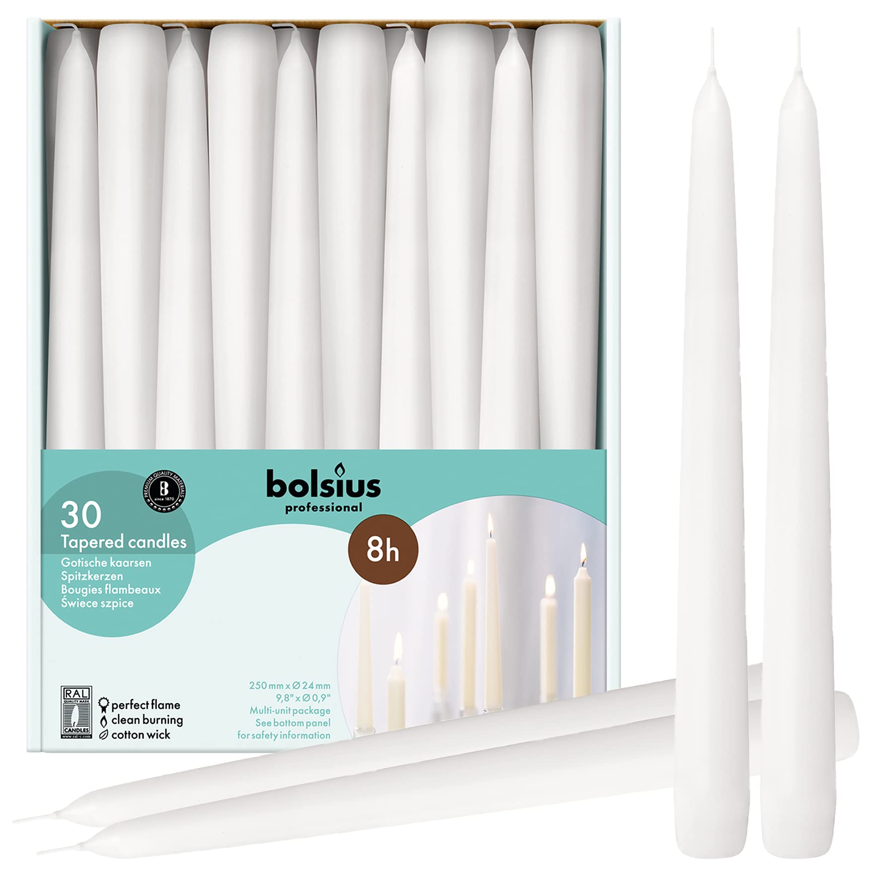 BOLSIUS 30 Count Taper Candles  - Like New