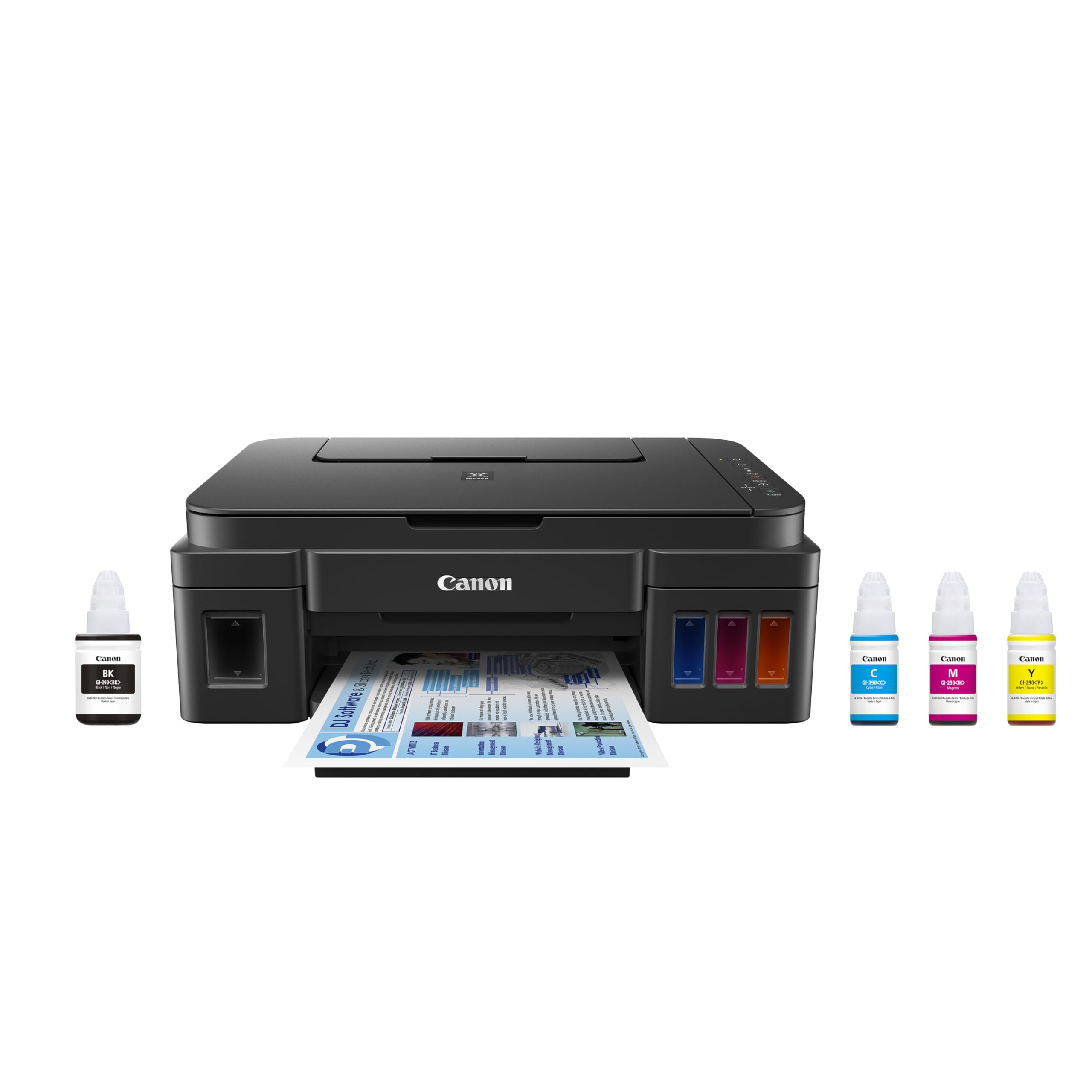 Canon G3200 All-In-One Wireless Supertank (MegaTank) Printer| Copier| Scanner| and Mobile Printing, Black, 6.5" x 17.6" x 13" (0630C002)  - Like New