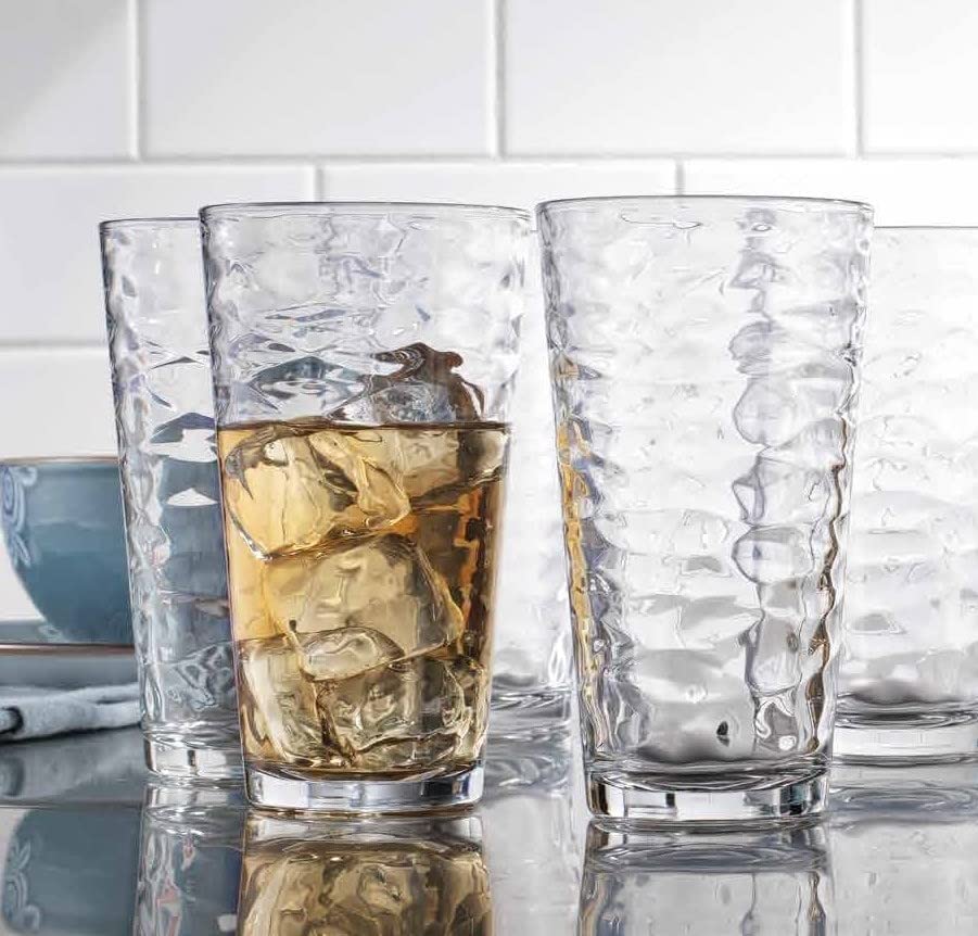 Glaver's Drinking Glasses Set of 4 Highball Glass Cups, 17 Oz. Basic Cooler Glassware, ideal for Water, Juice, Cocktails, Iced Tea and more. Dishwasher Safe.  - Acceptable