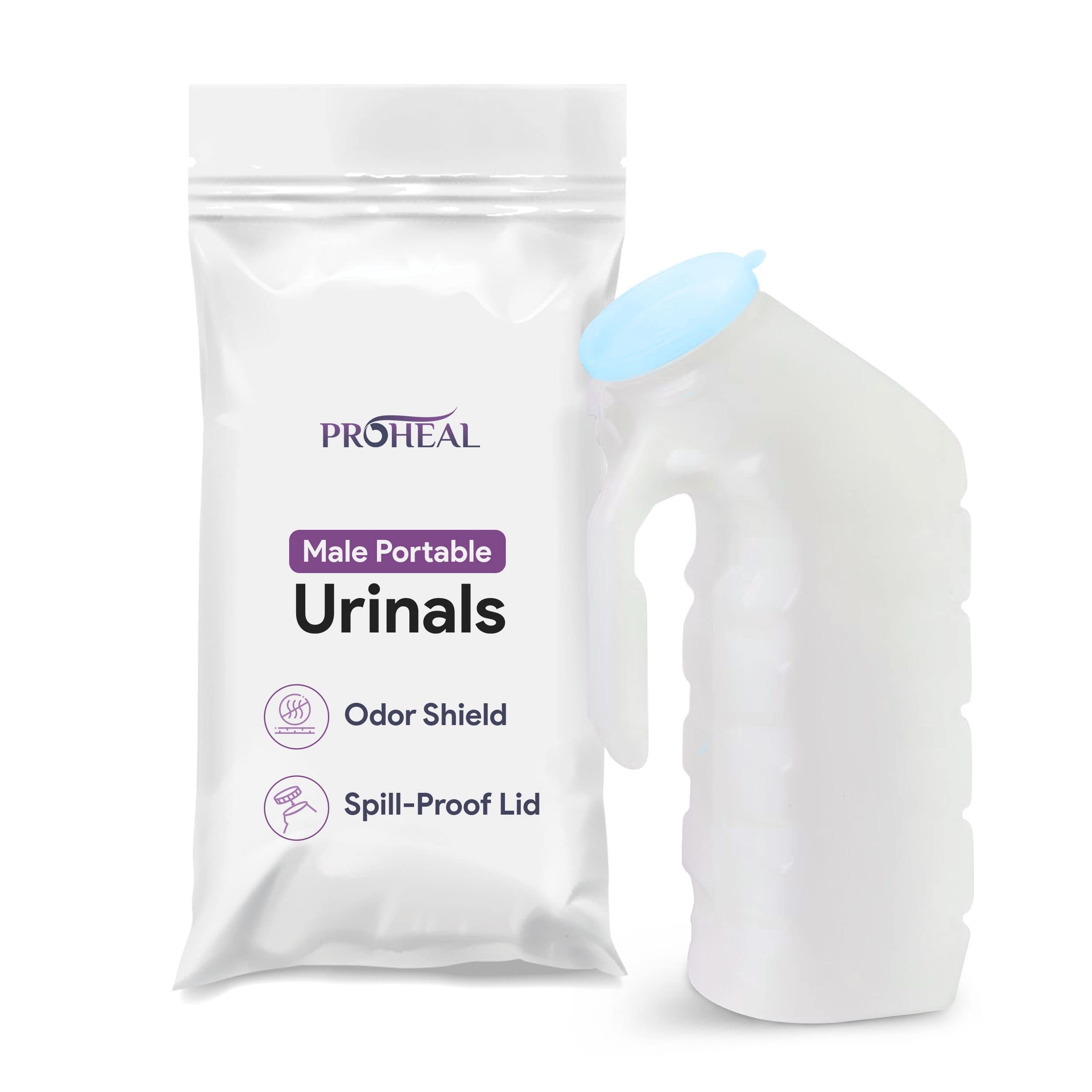 Portable Urinals for Men - Glow in The Dark Tight Seal Lid Male Urinal Bottle - Spill Proof Pee Bottles for Men - Versatile Travel Urinal - 32 oz. Urine Bottles for Men