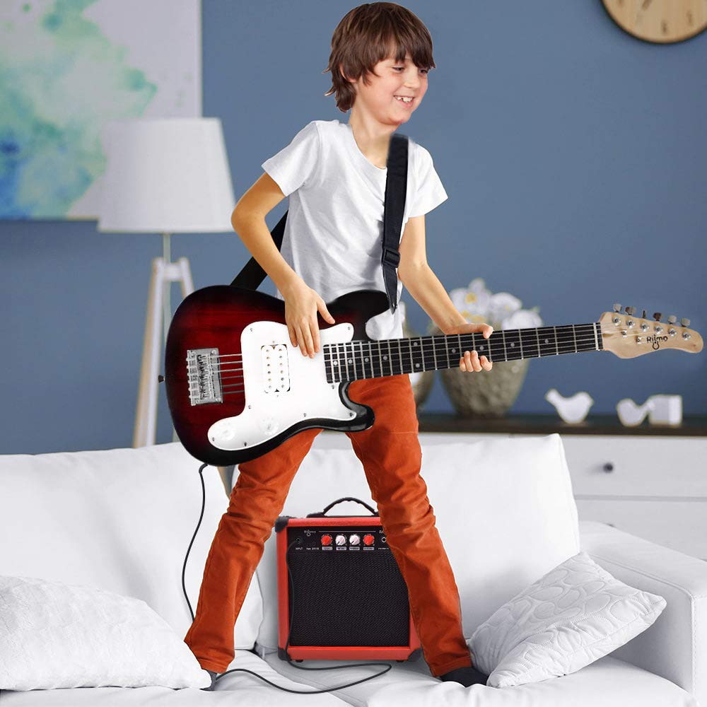 Guitar and Amp Bundle Kit for Beginners-Starter Set Includes 6 String Tremolo Guitar, 20W Amplifier with Distortion, 2 Picks, Shoulder Strap, Tuner, Bag Case  - Very Good