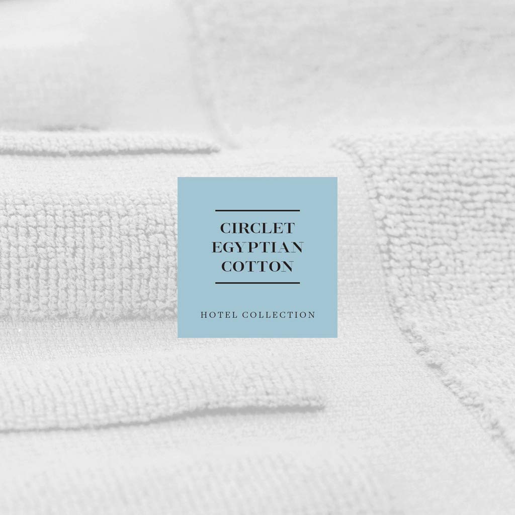 White Classic Luxury Bath Mat Floor Towel Set - Absorbent Cotton Hotel Spa Shower/Bathtub Mats [Not a Bathroom Rug] 22"x34" | 2 Pack  - Acceptable