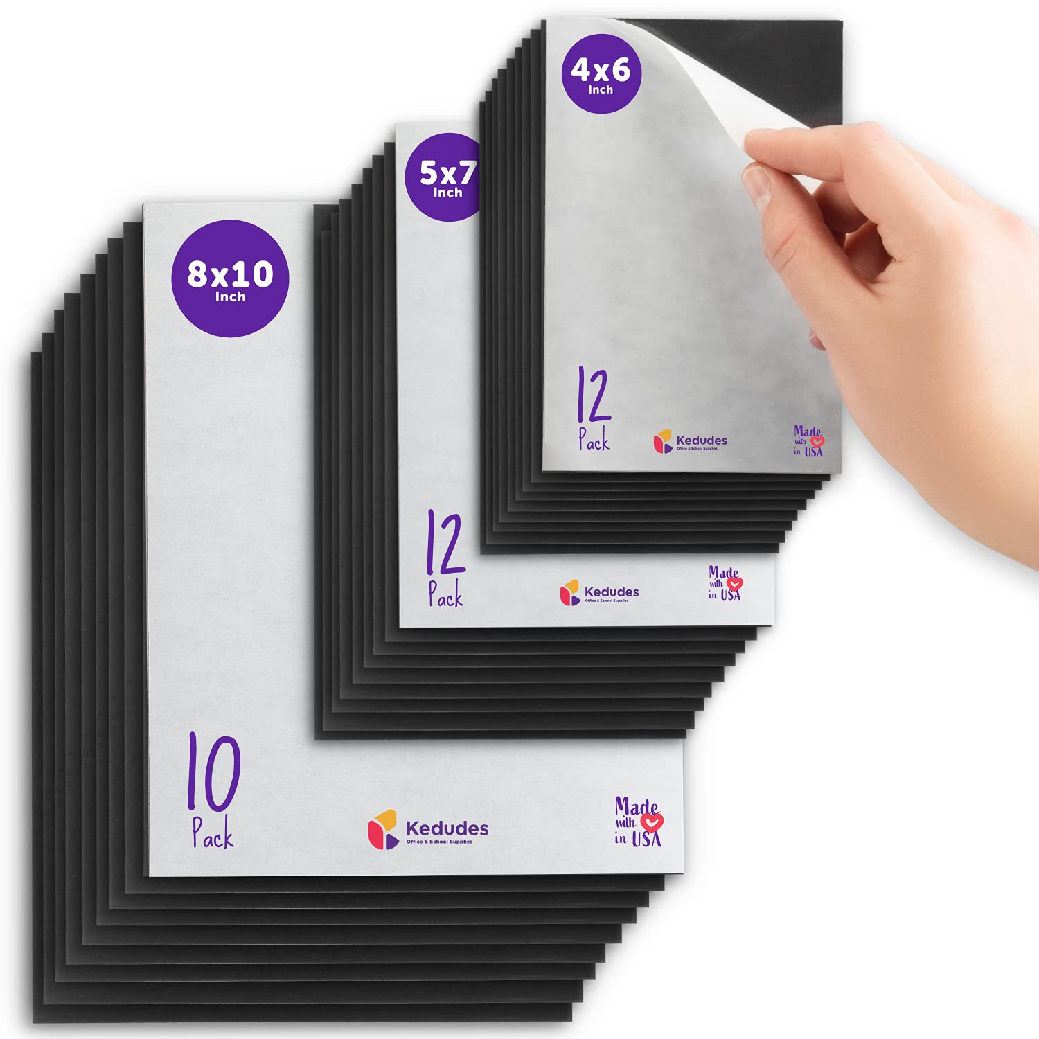 kedudes Magnetic Sheet with Adhesive Backing, Cut & Customizable Self Adhesive Magnetic Sheets (  - Very Good