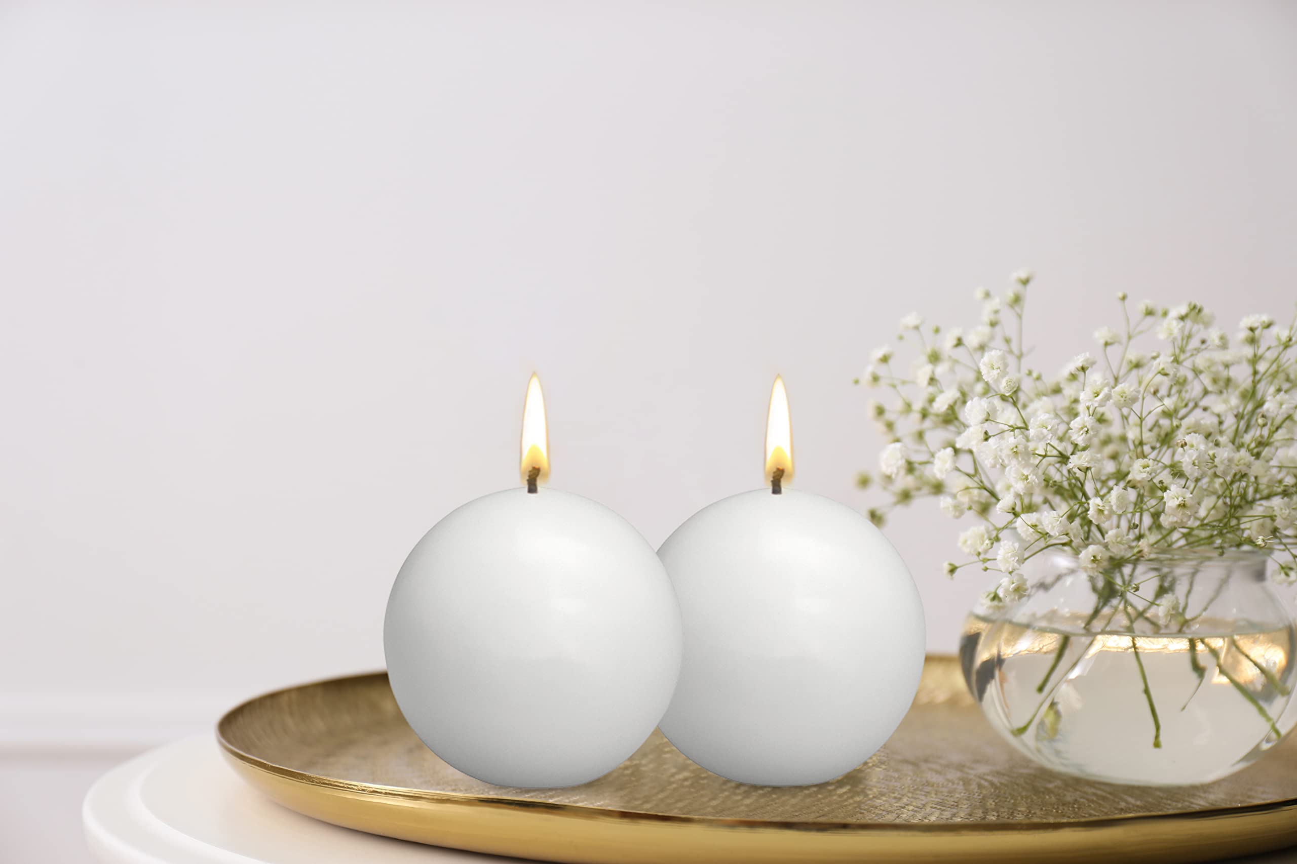 BOLSIUS Tray of Ball Candles - 16 Long Burning Hours Candle Set - 2.75 inch Dripless Candle - Perfect for Wedding Candles, Parties and Special Occasions  - Good