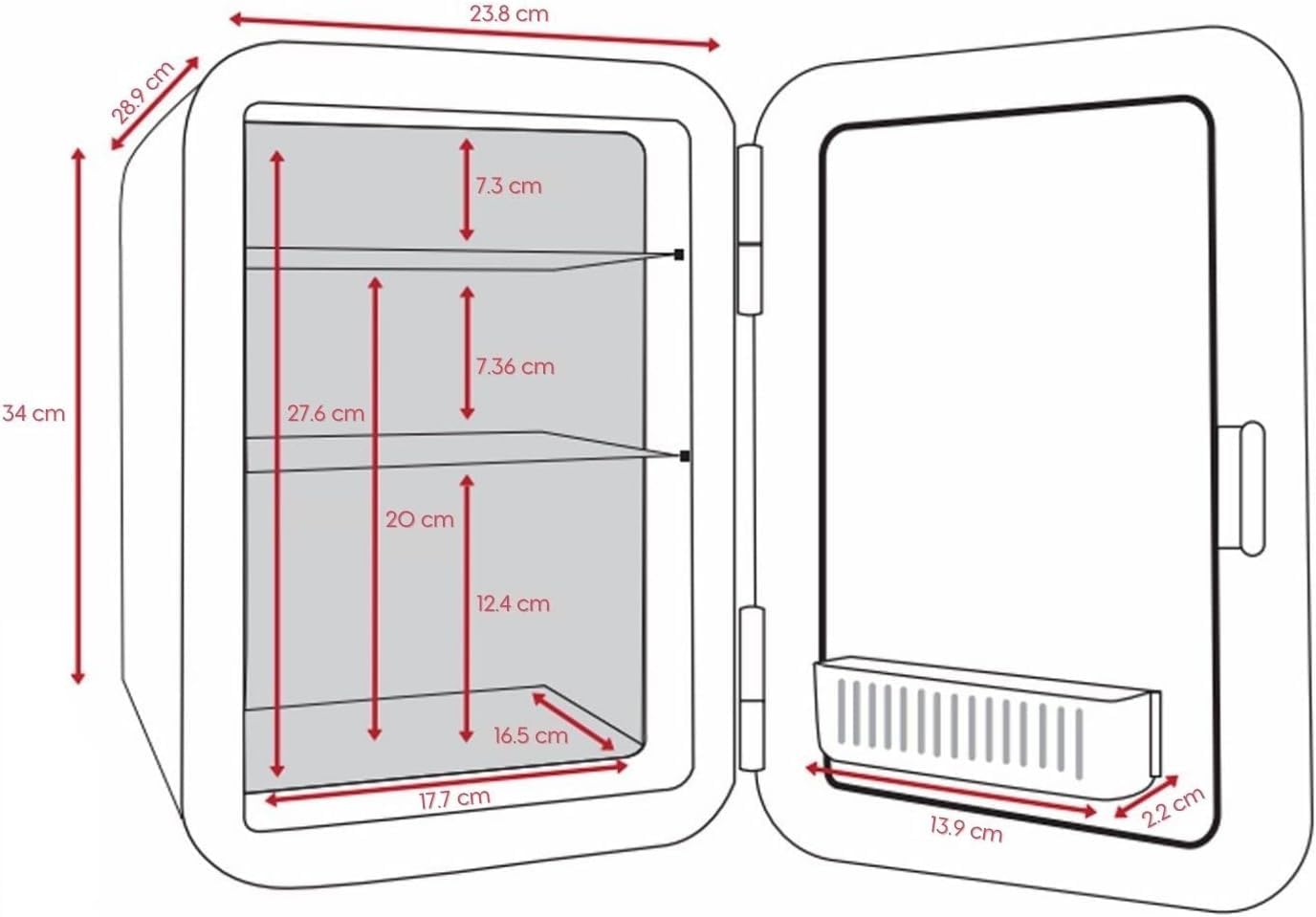 Cooluli Mini Fridge Electric Cooler and Warmer (4 Liter / 6 Can): AC/DC Portable Thermoelectric System  - Like New