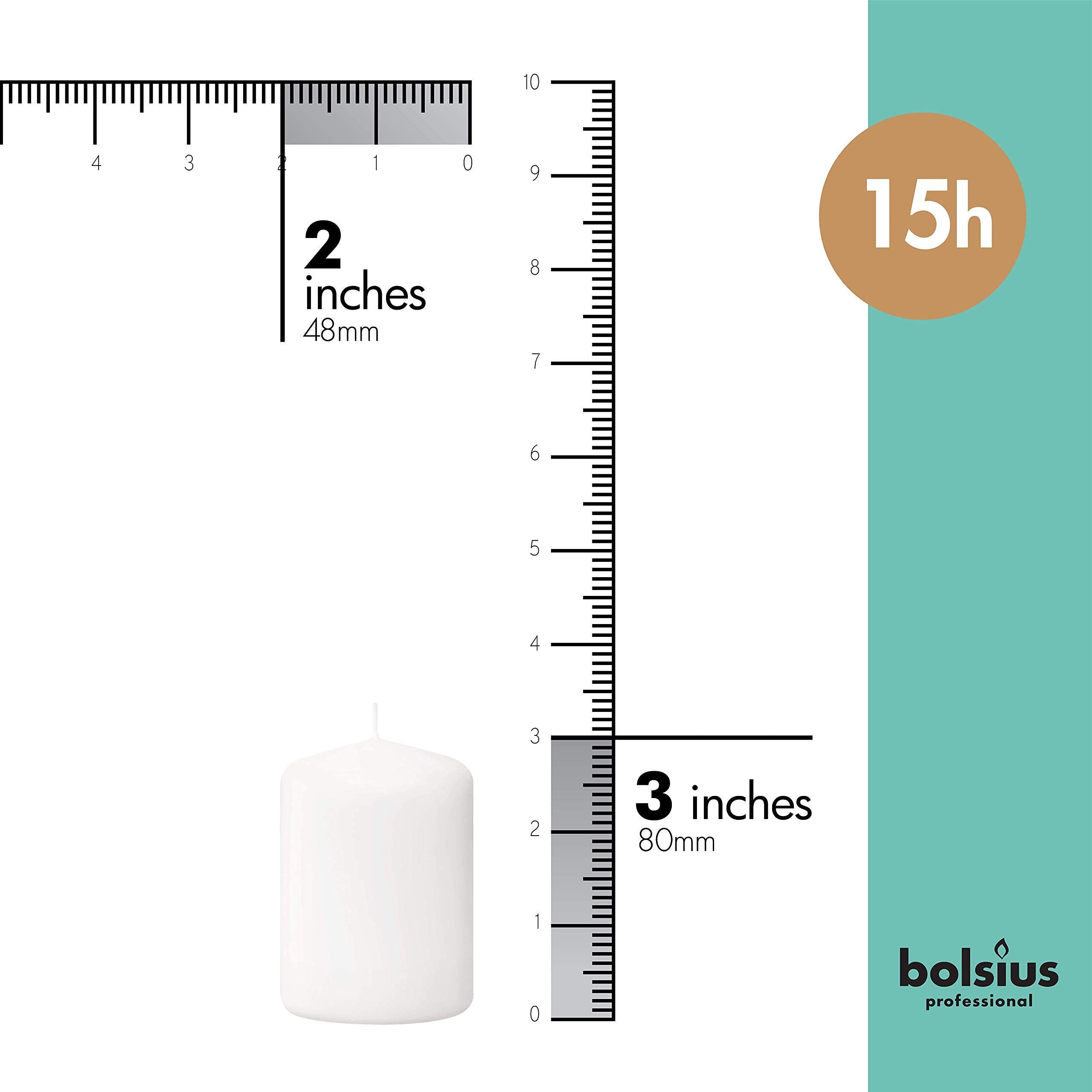 Bolsius White Pillar Candles � 2x3 Inches � 20 Pack Unscented � Premium European Quality � Dripless, Smokeless, and Clean Burning Household Candles � Perfect for Wedding, Party, Dinner, And Home D�cor  - Acceptable