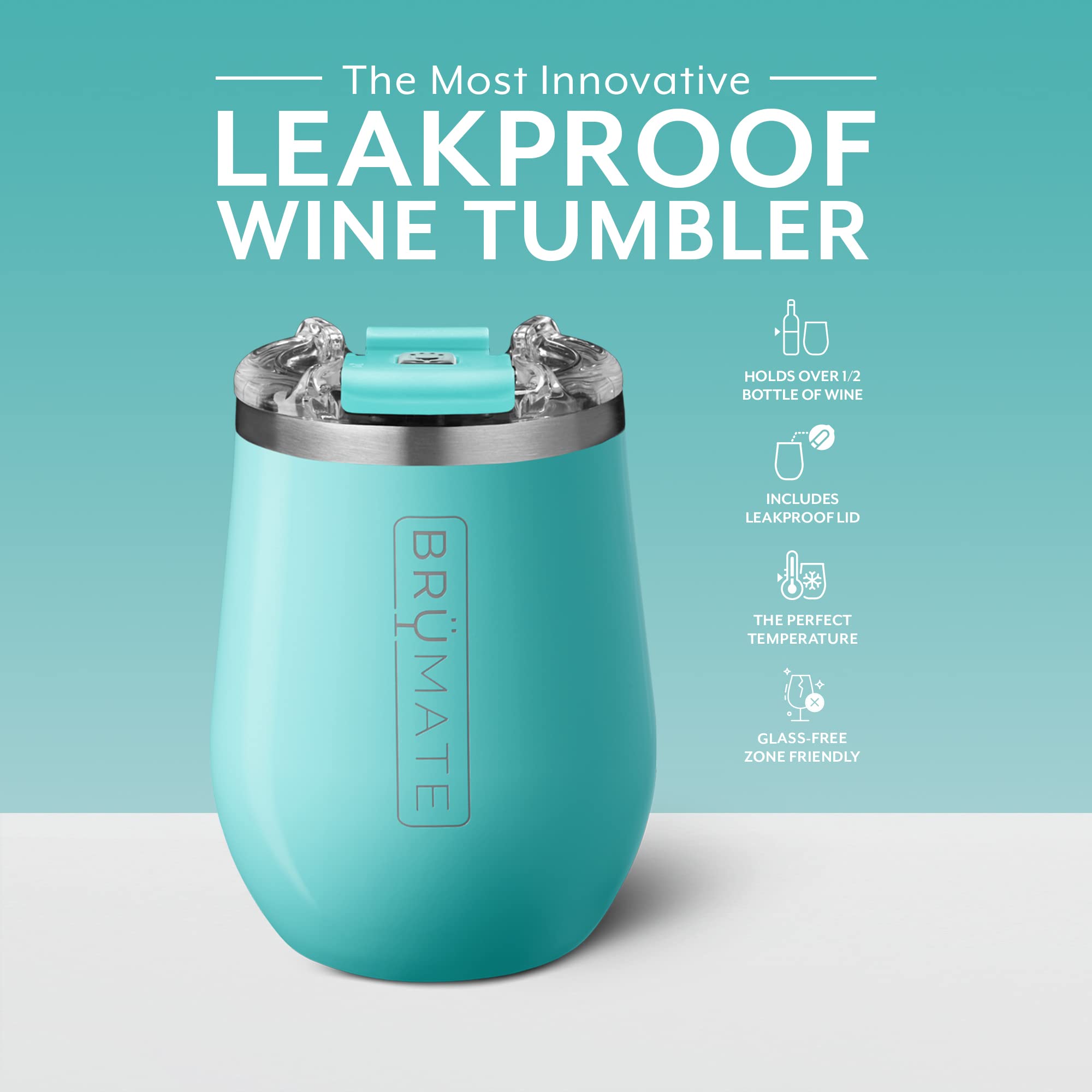 BrüMate Uncork'd XL MÜV - 100% Leak-Proof 14oz Insulated Wine Tumbler with Lid - Vacuum Insulated Stainless Steel  - Like New