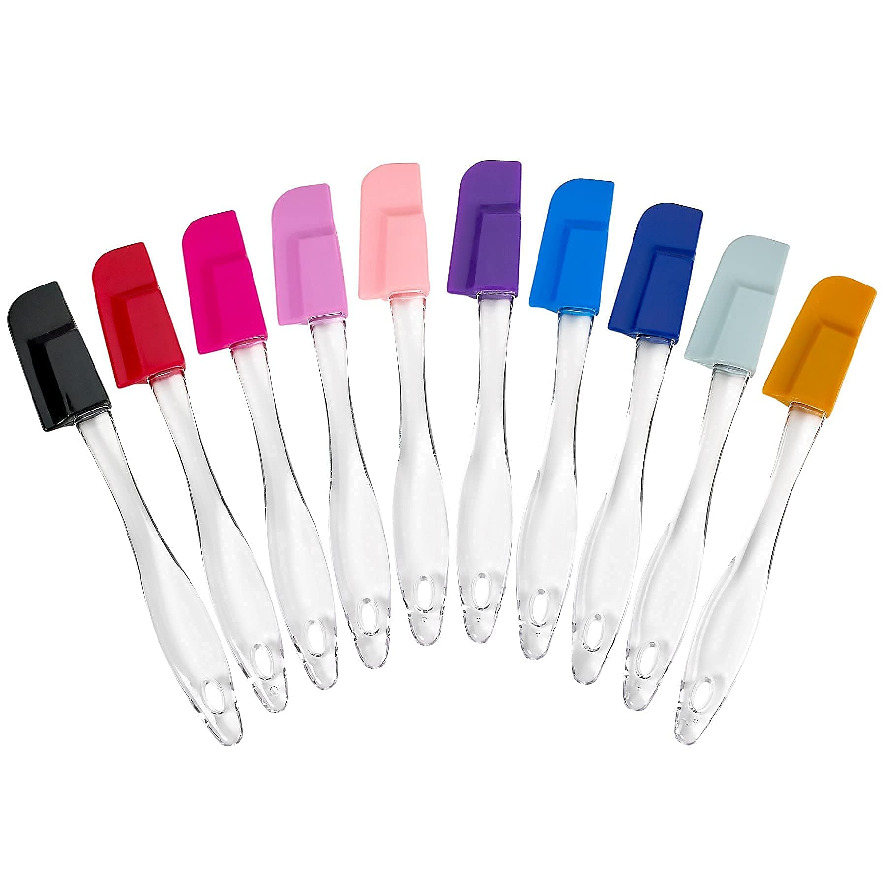 Mini Spatulas Set - 10 Piece Heat Resistant Silicone Spatula - Pro-Grade Multipurpose Kitchen Tool for Baking, Cooking, Mixing, and More - Non-Stick, Dishwasher Safe Bright and Colorful Small Spatula  - Like New