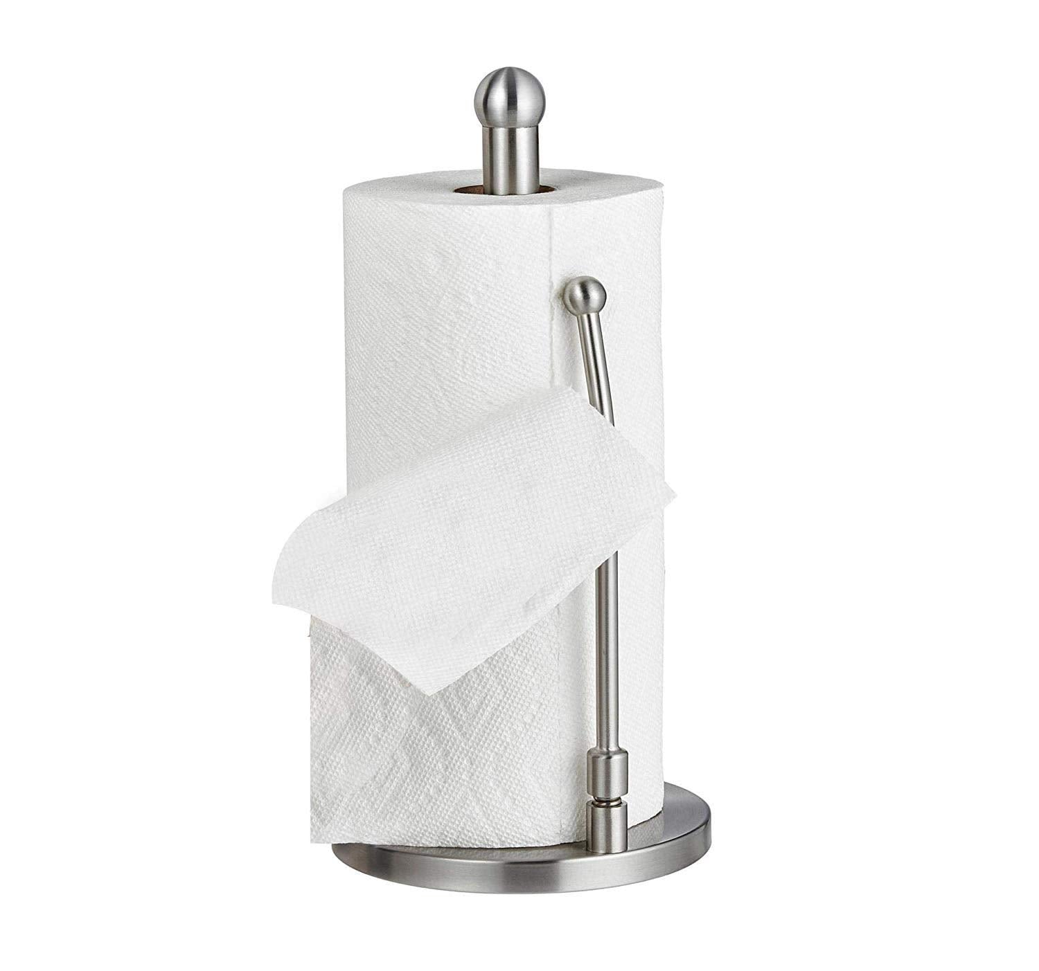 Alpine Countertop Paper Towel Holder - Stainless Steel Kitchen Napkin Roll Dispenser Stand for Home, Office, Bathroom (Steel-Lite)  - Like New