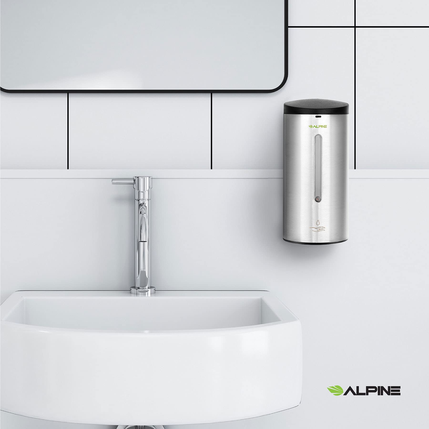 Alpine Automatic Soap Dispenser - Touchless Hand Sanitizer Liquid/Gel Dispenser - for Restaurant, Hospital, School, Hotel, Kitchen, and Bathroom-700mL(Stainless Steel)  - Good