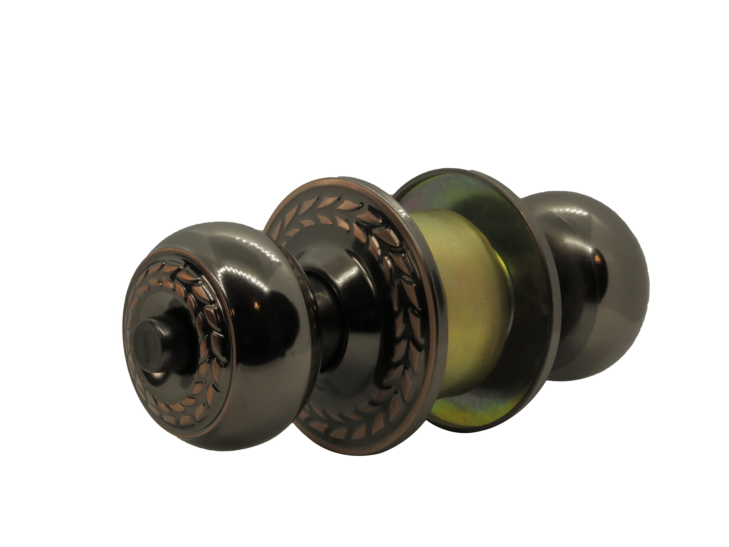 LOCKSET Antique Black Privacy Door knob, Lock Set 60mm Latch, Door Handle for Bedrooms and Bathroom  - Like New