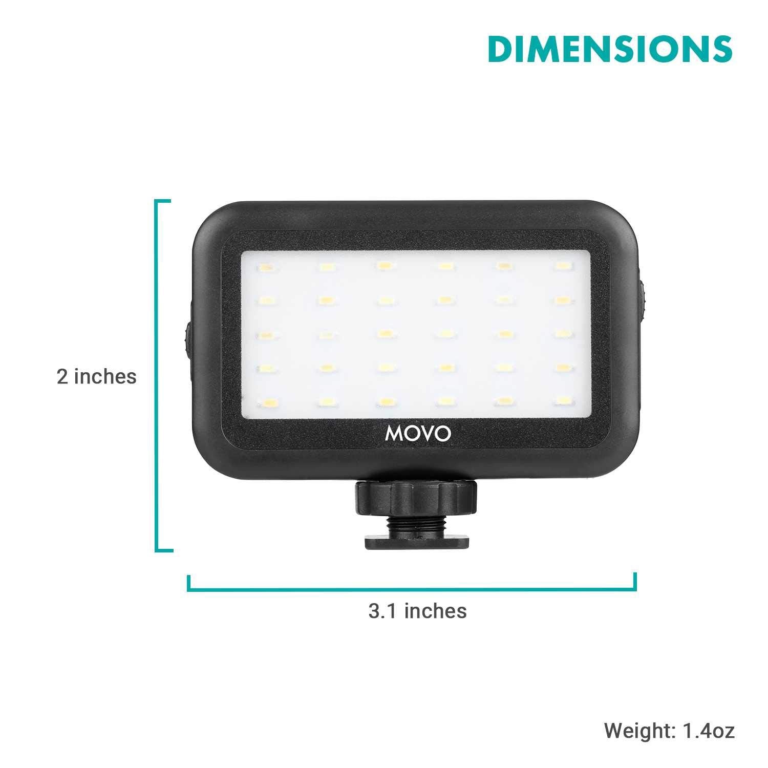 Movo LED-30 Mini LED Light Panel with Adjustable Brightness and Rechargeable Battery - Portable Light Perfect for Photography, Videos, and More  - Like New