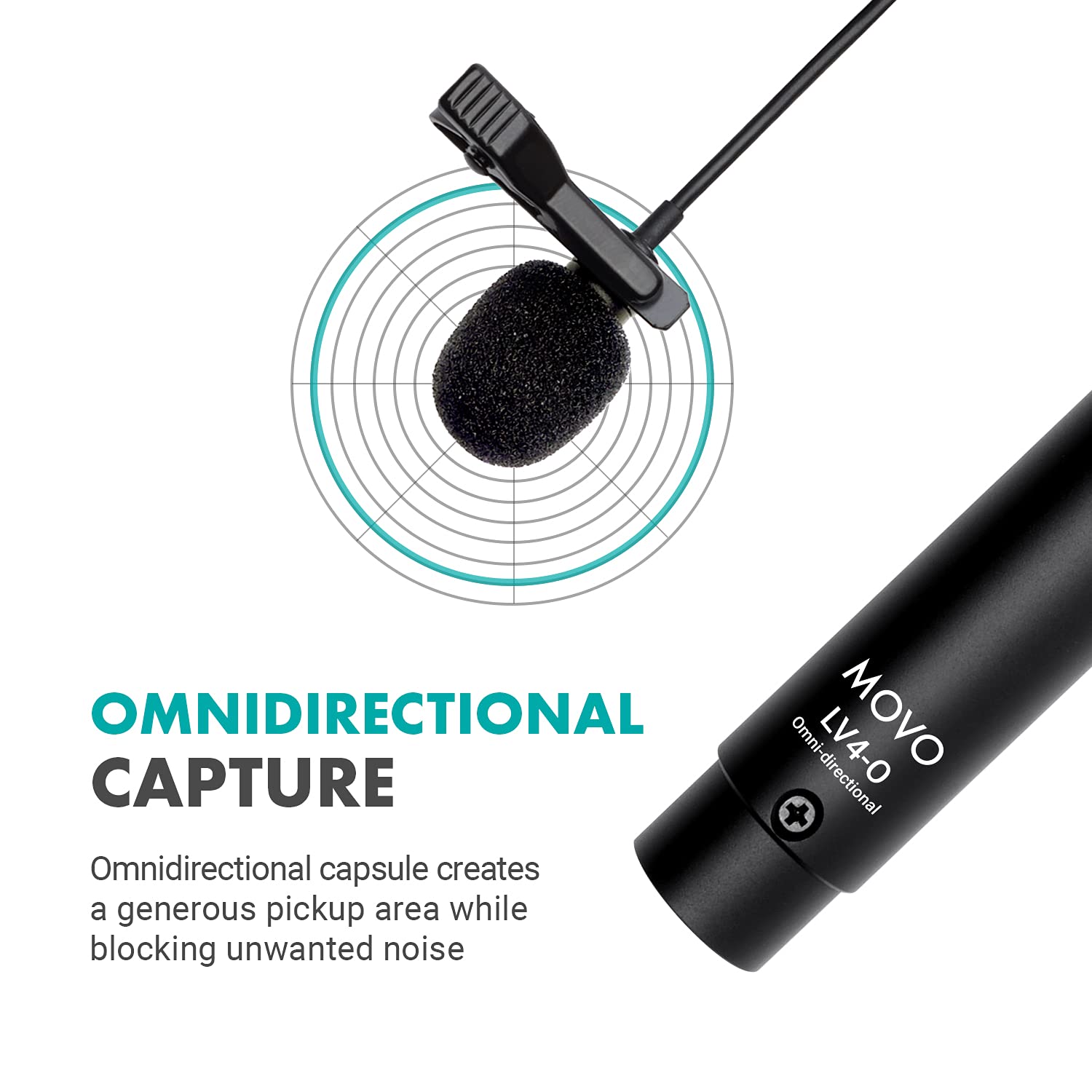 Movo LV4-O2 XLR Phantom Power Omnidirectional Lavalier Microphone Set, with Lapel Mic Clips and Windscreens - Perfect Lapel Microphone for Video Recording, Podcast, Interview, YouTube Production  - Like New