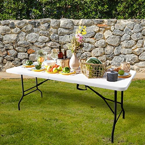 Sorfey Portable Folding Table 5-Foot X 28 inch Plastic Indoor & Outdoor for Picnic, BBQ, Party,  - Like New