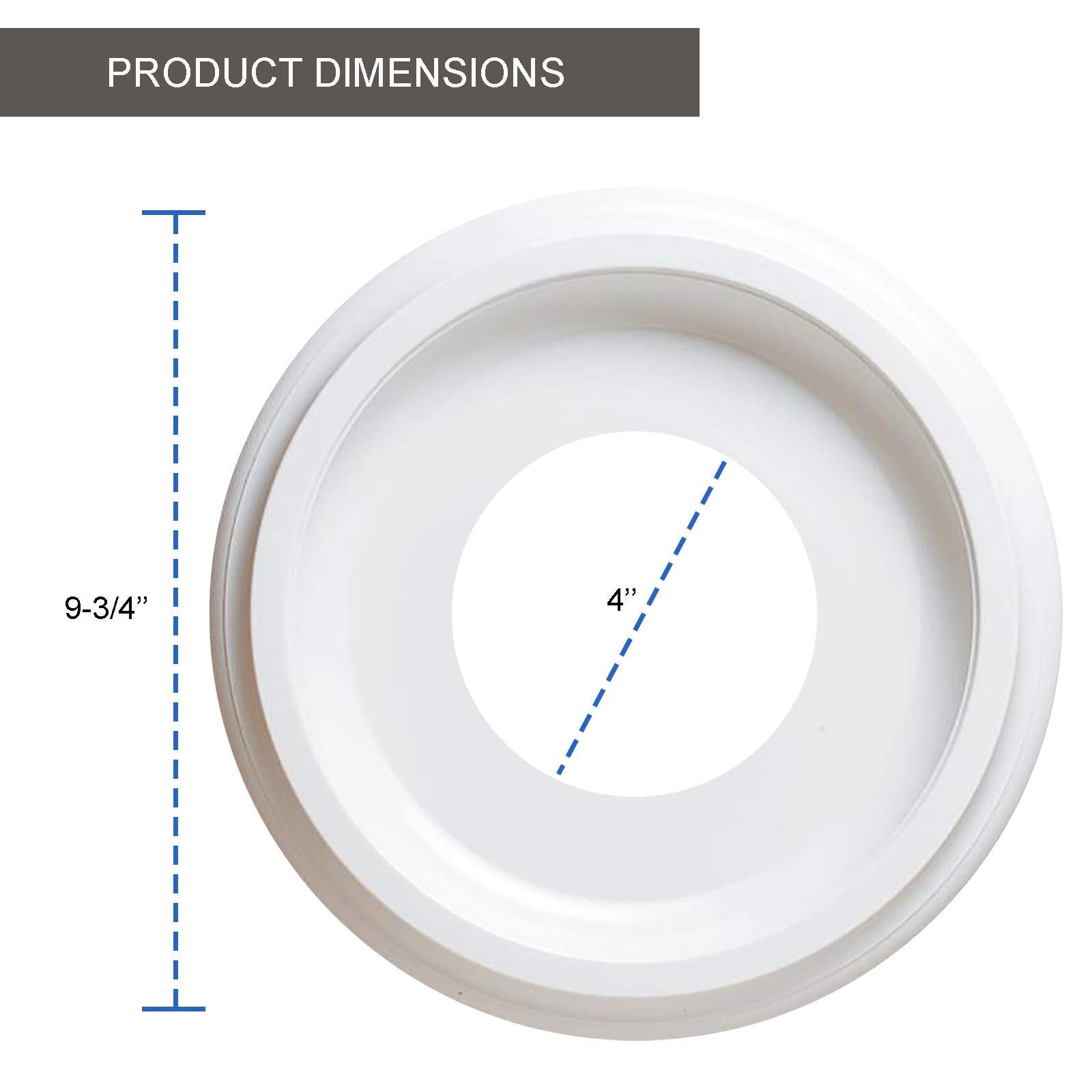 Ciata Lighting Molded Plastic Medallions for Light Fixtures and Ceiling Fans (2 Pack)  - Like New