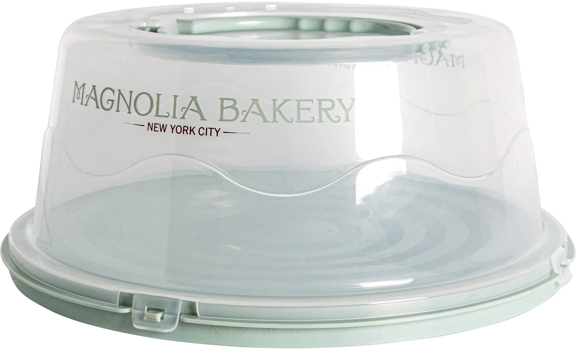 MAGNOLIA BAKERY ROUND CAKE CARRIER Practical Plastic Cake Keeper With Lid, Two Side Closures - Suitable For 12 Inch Cakes, Dishwasher safe.  - Like New