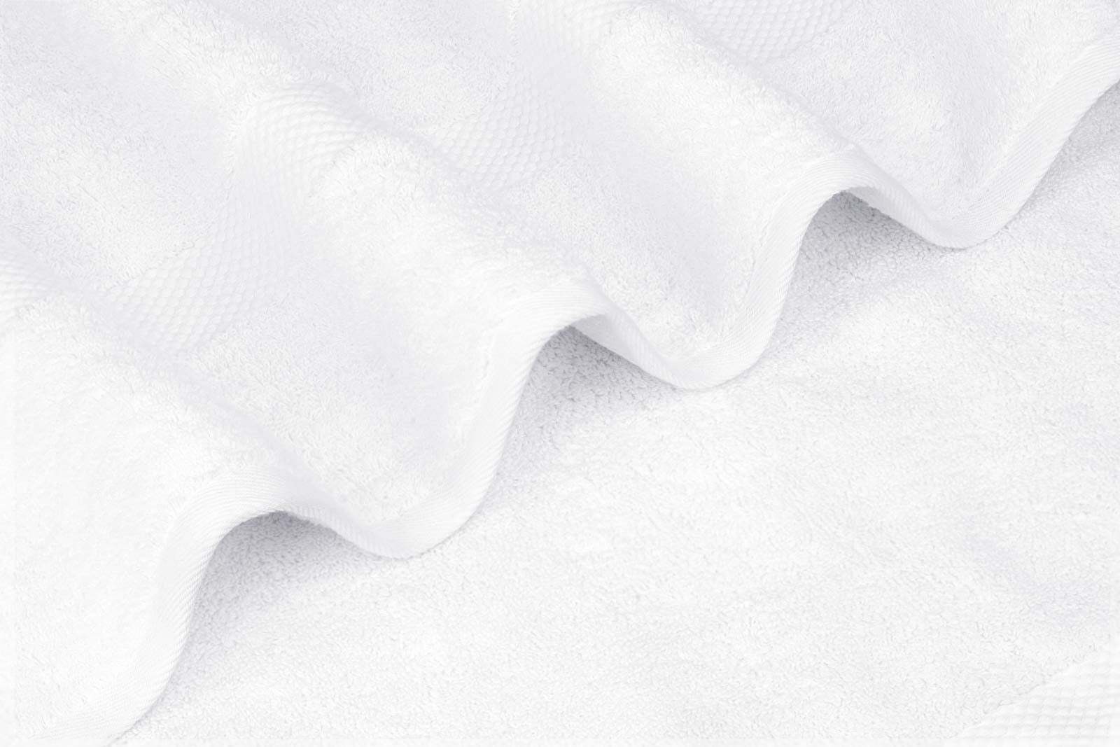 Luxury White Bath Towels Large - 100% Soft Cotton 700 GSM | Absorbent Hotel Bathroom Towel | 27 inch X 54 inch | Set of 4 | Grey/White  - Like New