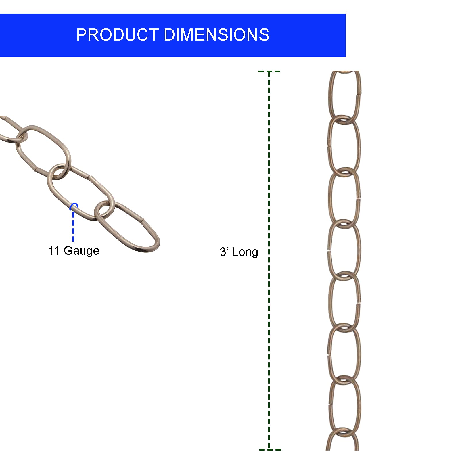 Ciata 11 Gauge Fixture Chain 36 inch with 35lbs load rating  - Like New