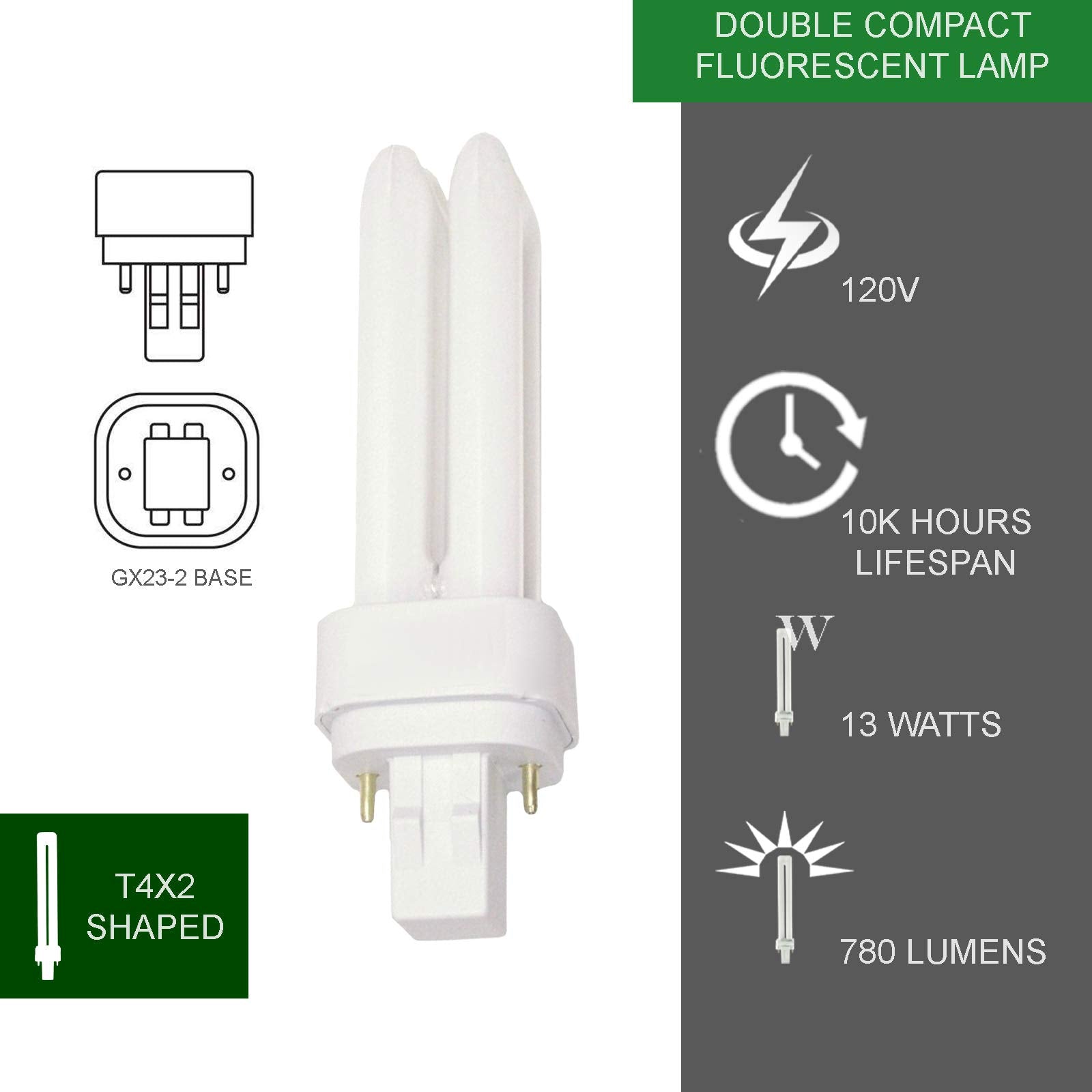 13 Watt CFL Plug-in Light Bulbs  - Like New