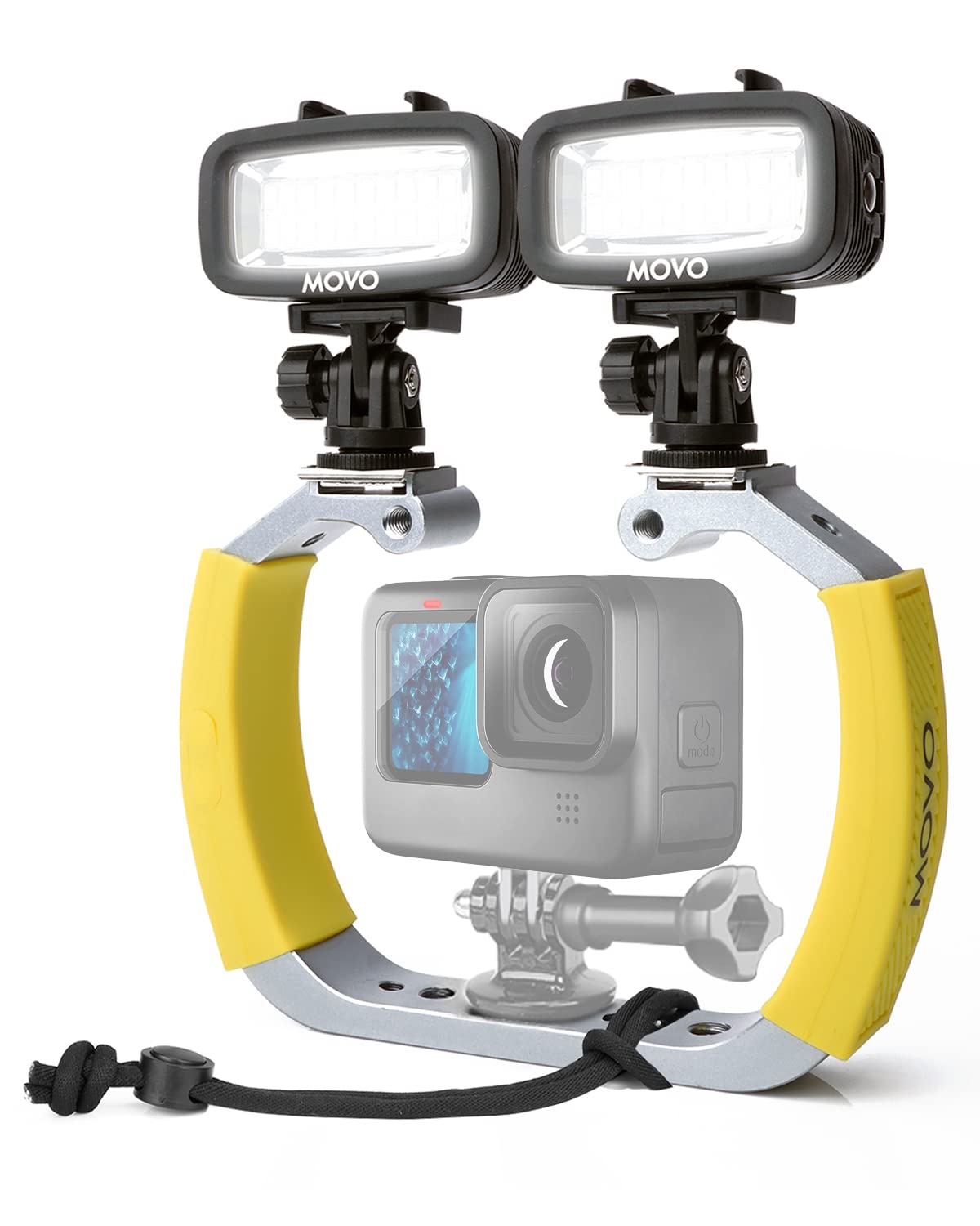 Movo DiveRig3 Diving Rig Bundle with 2 Waterproof LED Lights - Compatible with GoPro HERO3, HERO4, HERO5, HERO6, HERO7, HERO8, and DJI Osmo Action Cam - Scuba Accessories for Underwater Camera  - Very Good