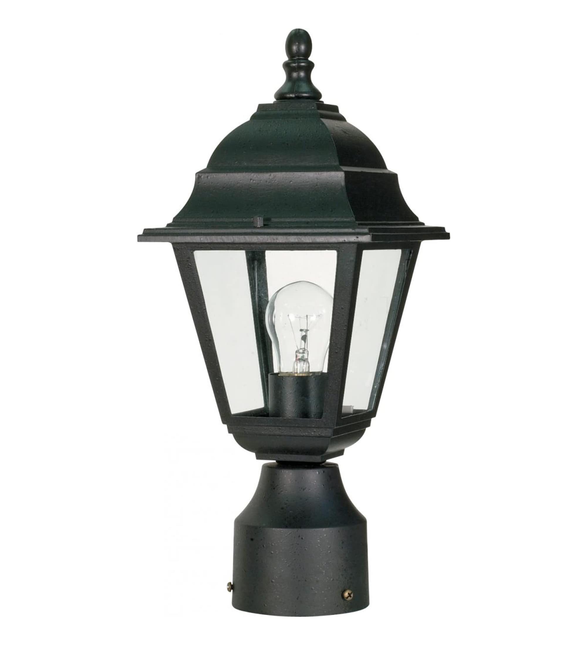 Ciata Lighting 1 Light Outdoor Aluminium Post Lantern with Clear Glass, Voltage: 120, wattage: 60, Single Post Mount Type.  - Acceptable